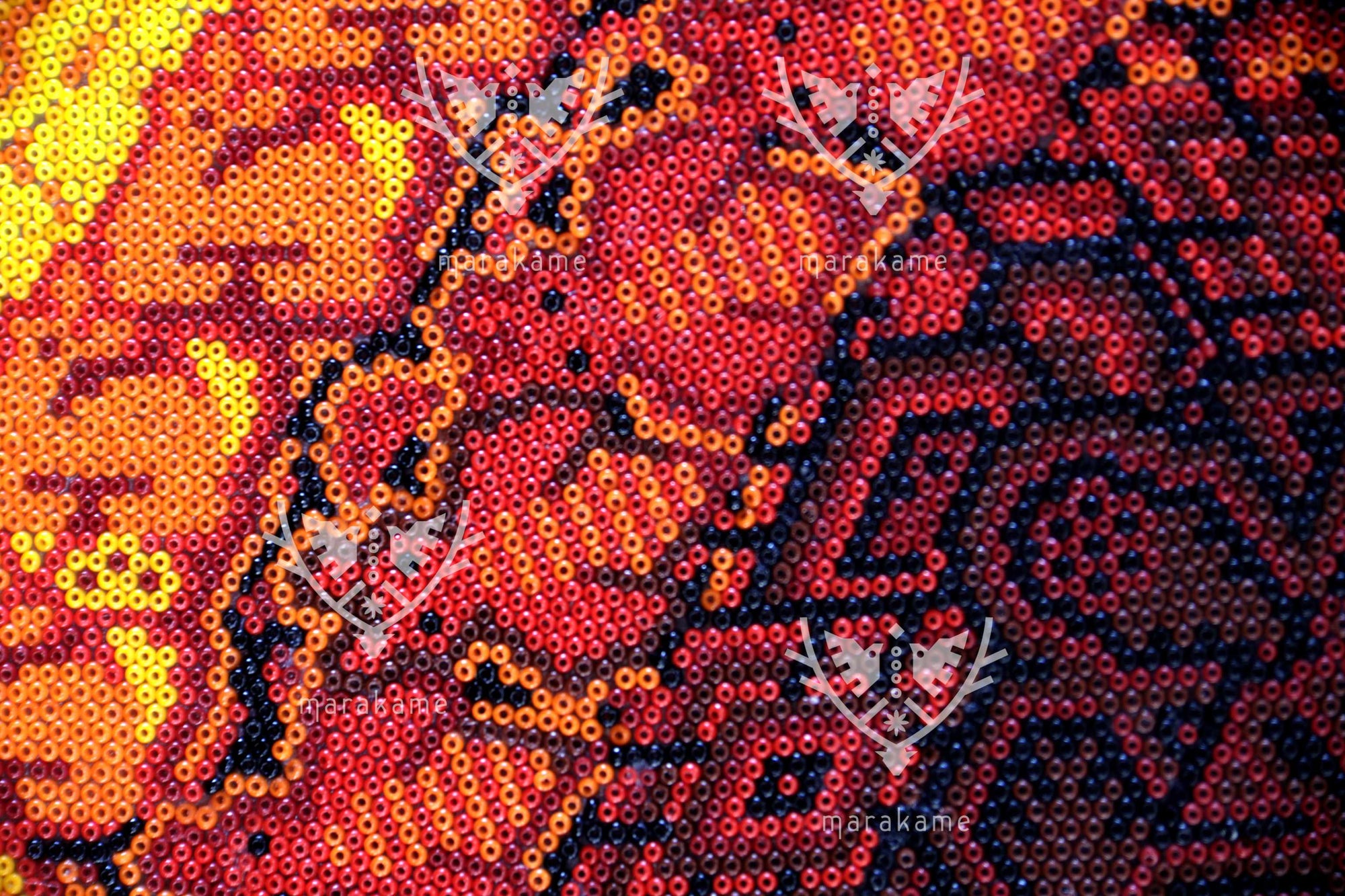 Nierika de Sequira micro Huichol Circle - Our Father Sun - 40.3 cm.