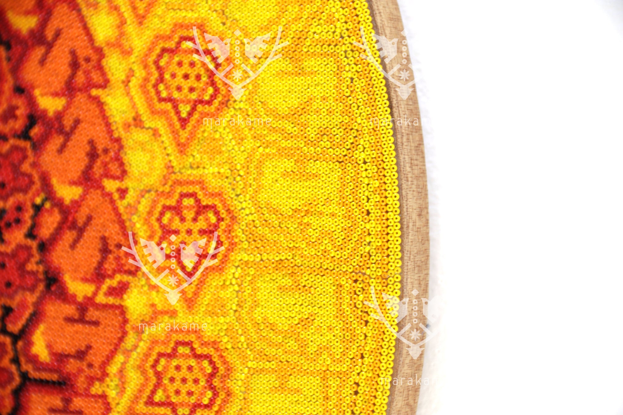 Nierika de Sequira micro Huichol Circle - Our Father Sun - 40.3 cm.