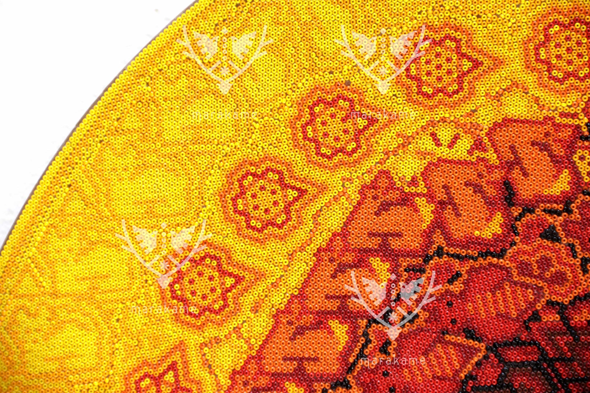 Nierika de Sequira micro Huichol Circle - Our Father Sun - 40.3 cm.