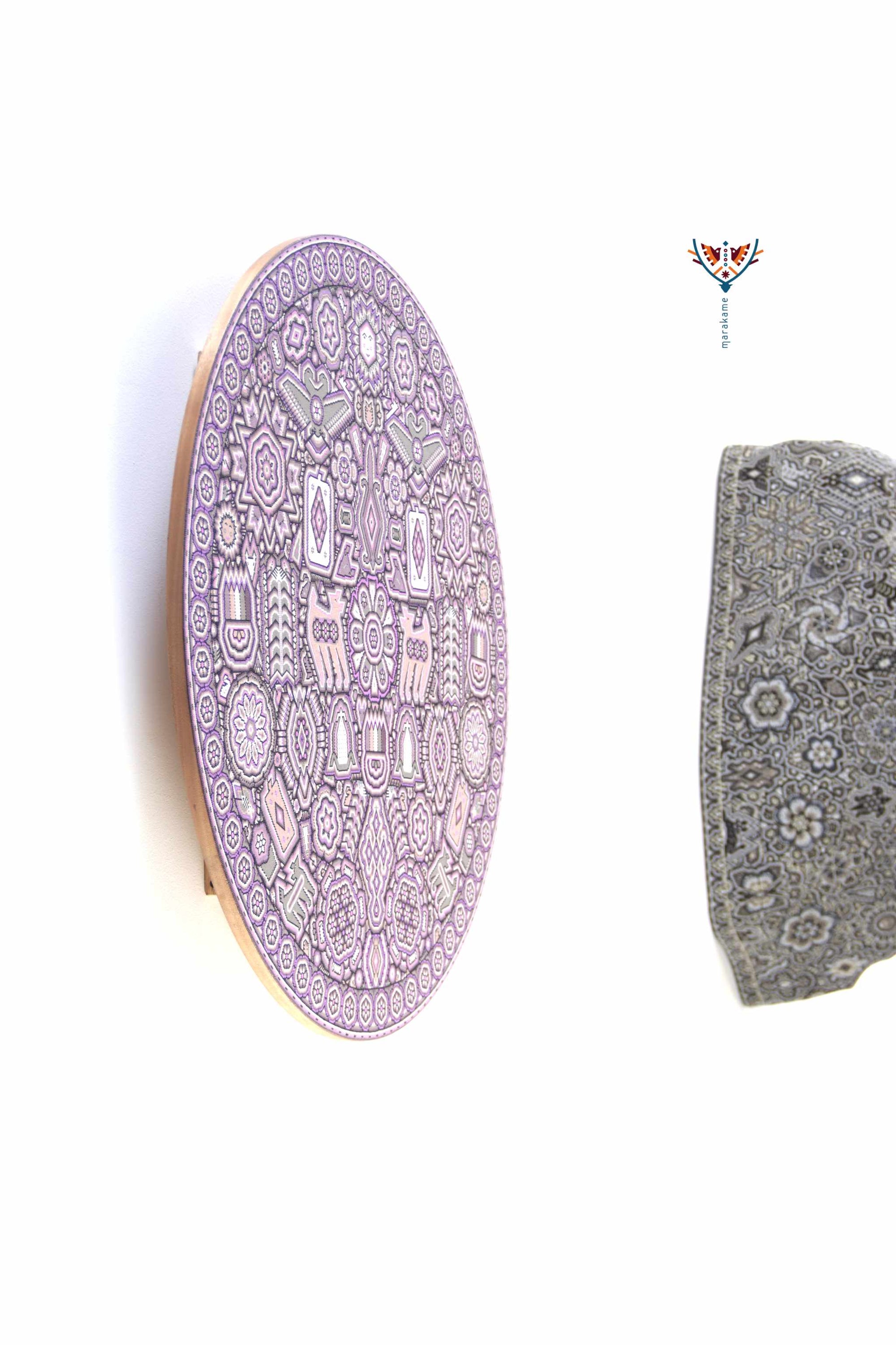 Nierika de Chaquira micro Círculo Huichol - Niwetsika yeiyarieya - Ciclo del maíz - 80 cm.