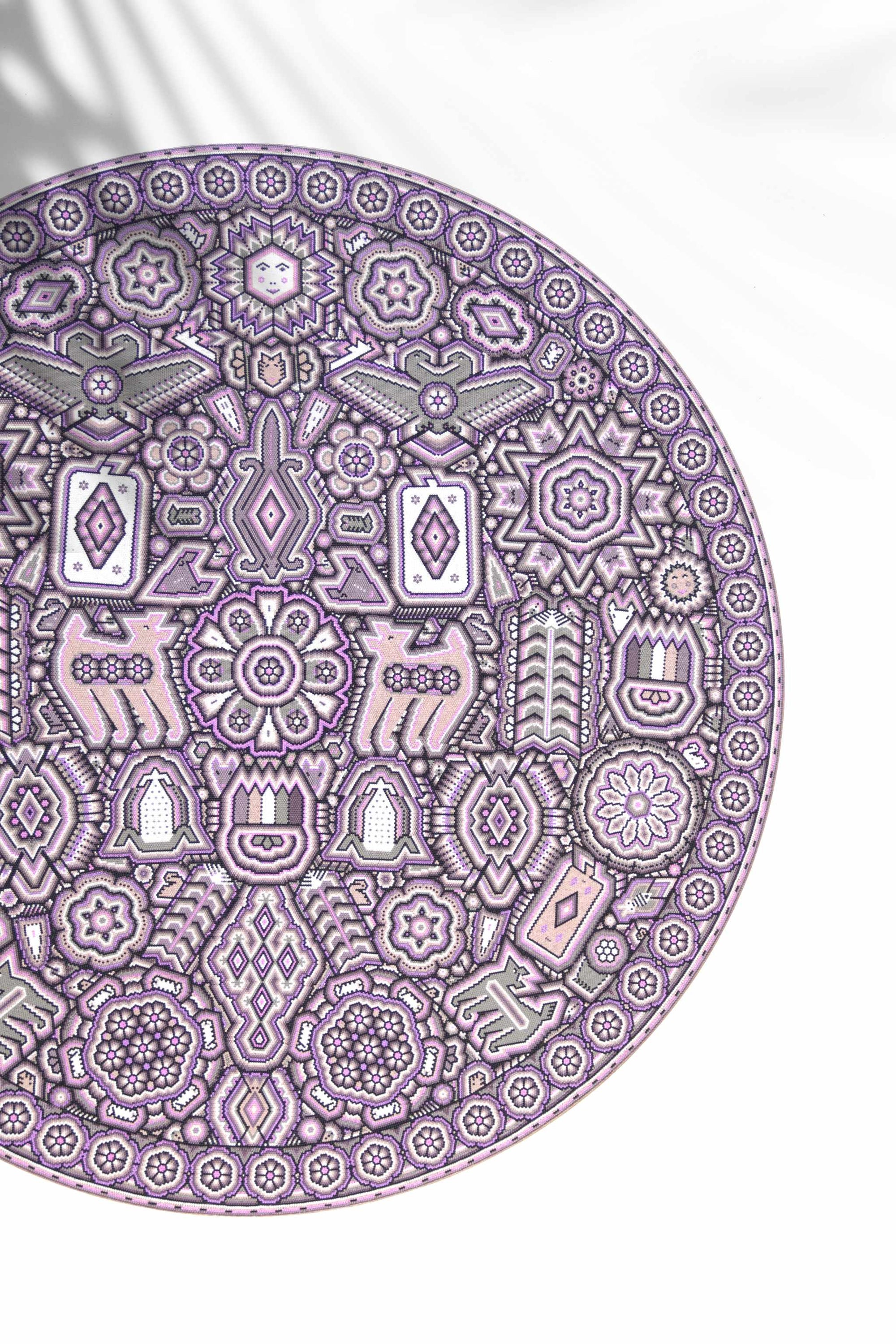 Nierika de Chaquira micro Círculo Huichol - Niwetsika yeiyarieya - Ciclo del maíz - 80 cm.