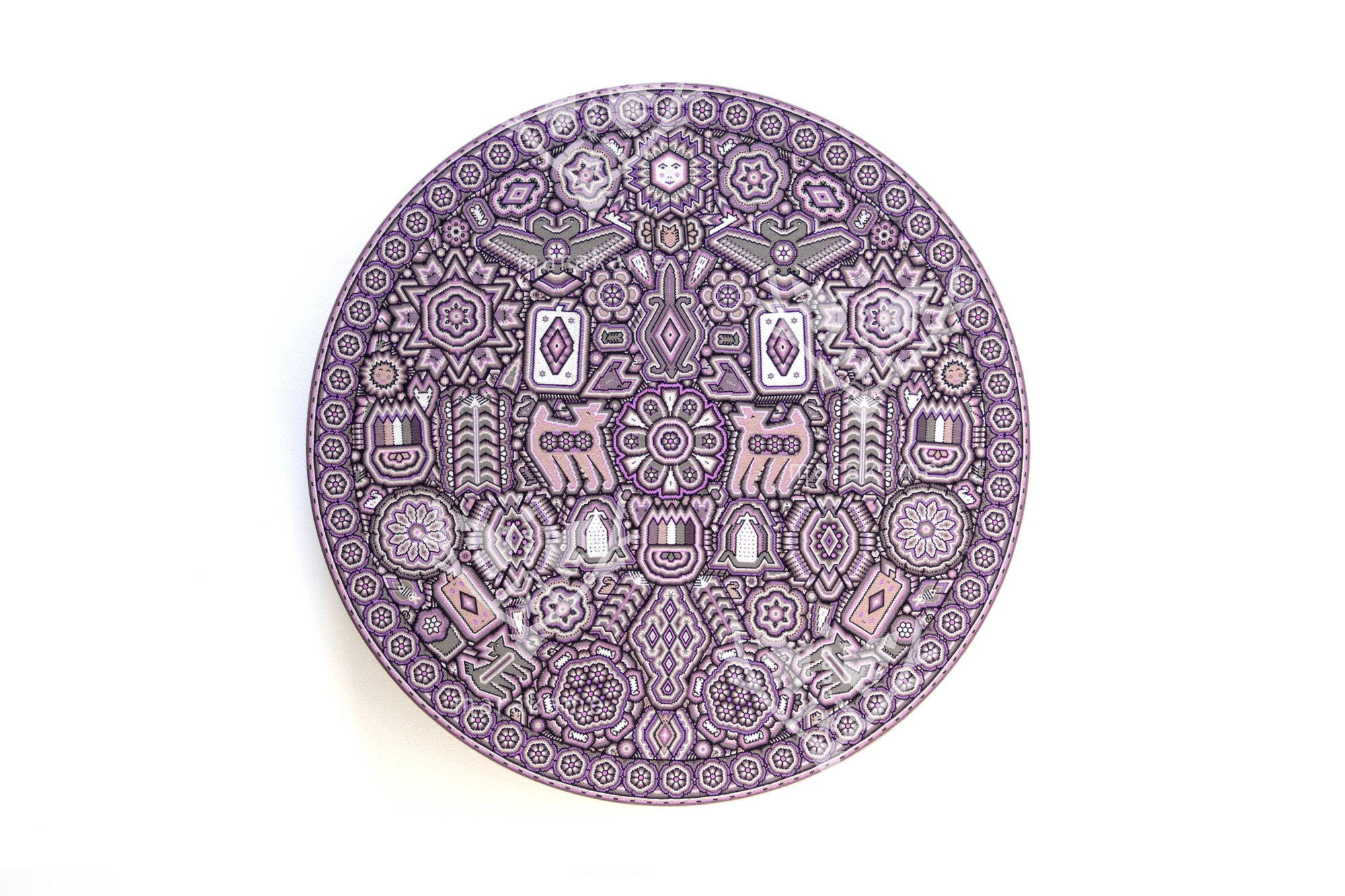 Nierika de Chaquira micro Círculo Huichol - Niwetsika yeiyarieya - Ciclo del maíz - 80 cm.