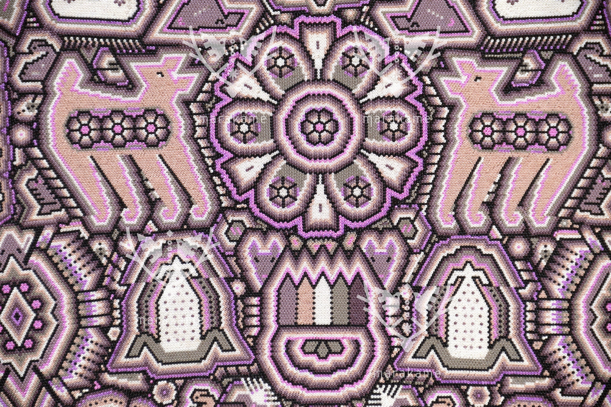 Nierika de Chaquira micro Círculo Huichol - Niwetsika yeiyarieya - Ciclo del maíz - 80 cm.