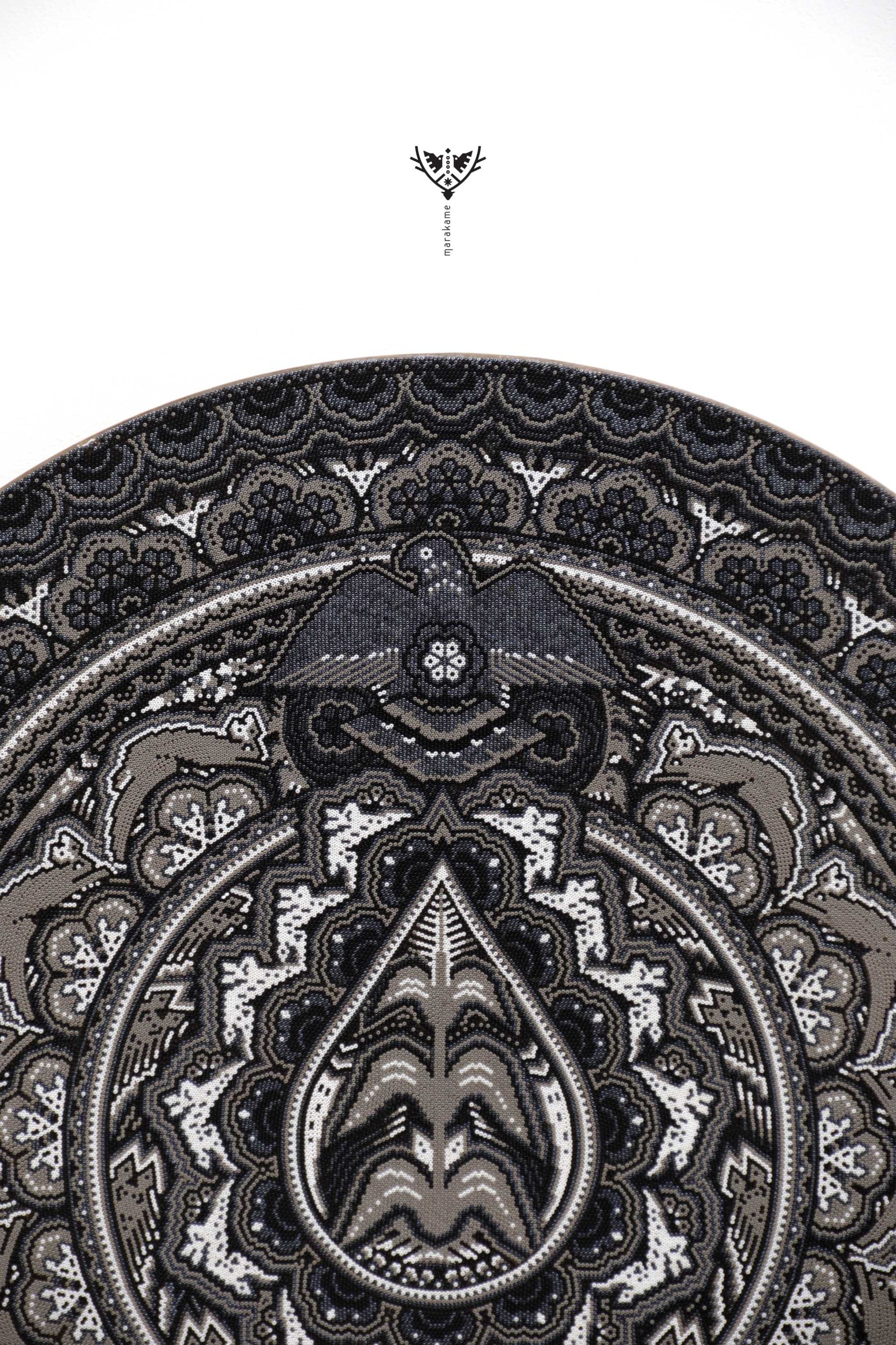 Nierika de Chaquira Círculo Huichol - Tatéi niwetsika - 80 cm.