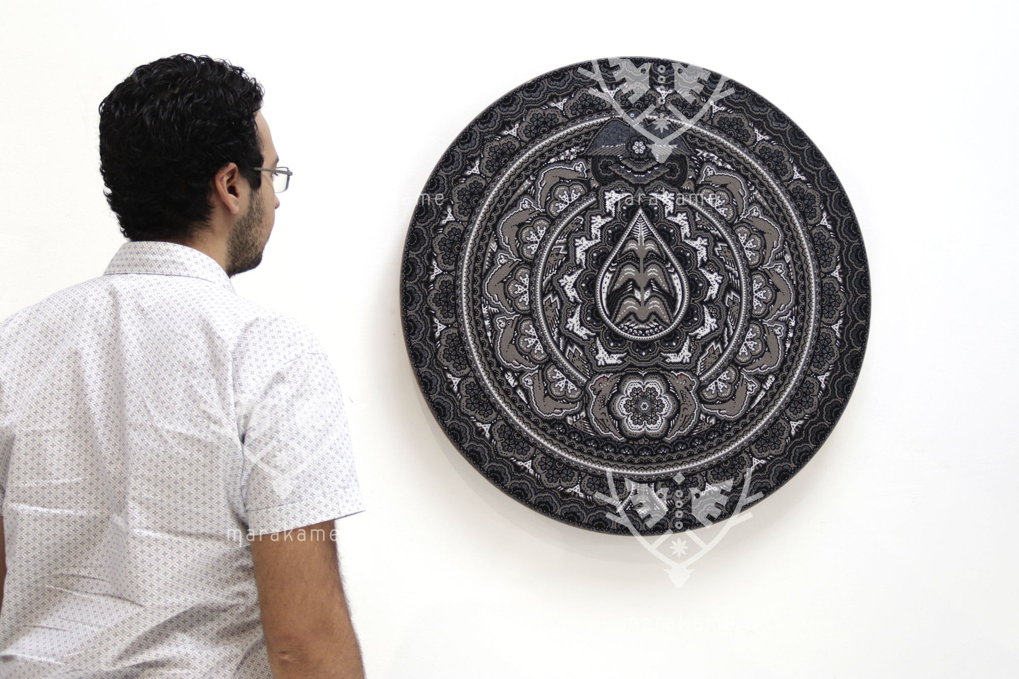 Nierika de Chaquira Círculo Huichol - Tatéi niwetsika - 80 cm.