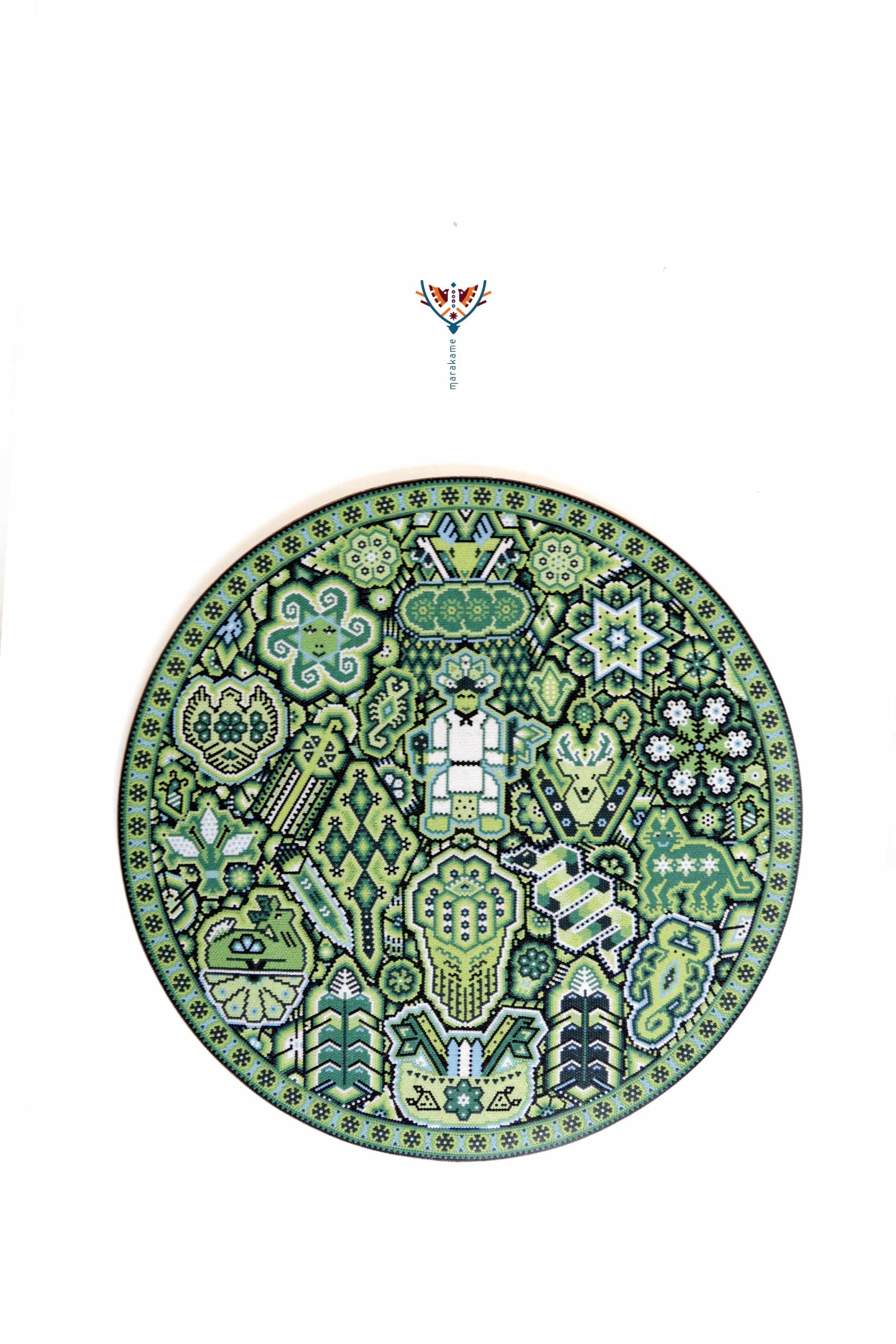 Nierika de Chaquira micro Círculo Huichol - Mara'akame en Hikuri Neixa - 40.3 cm.