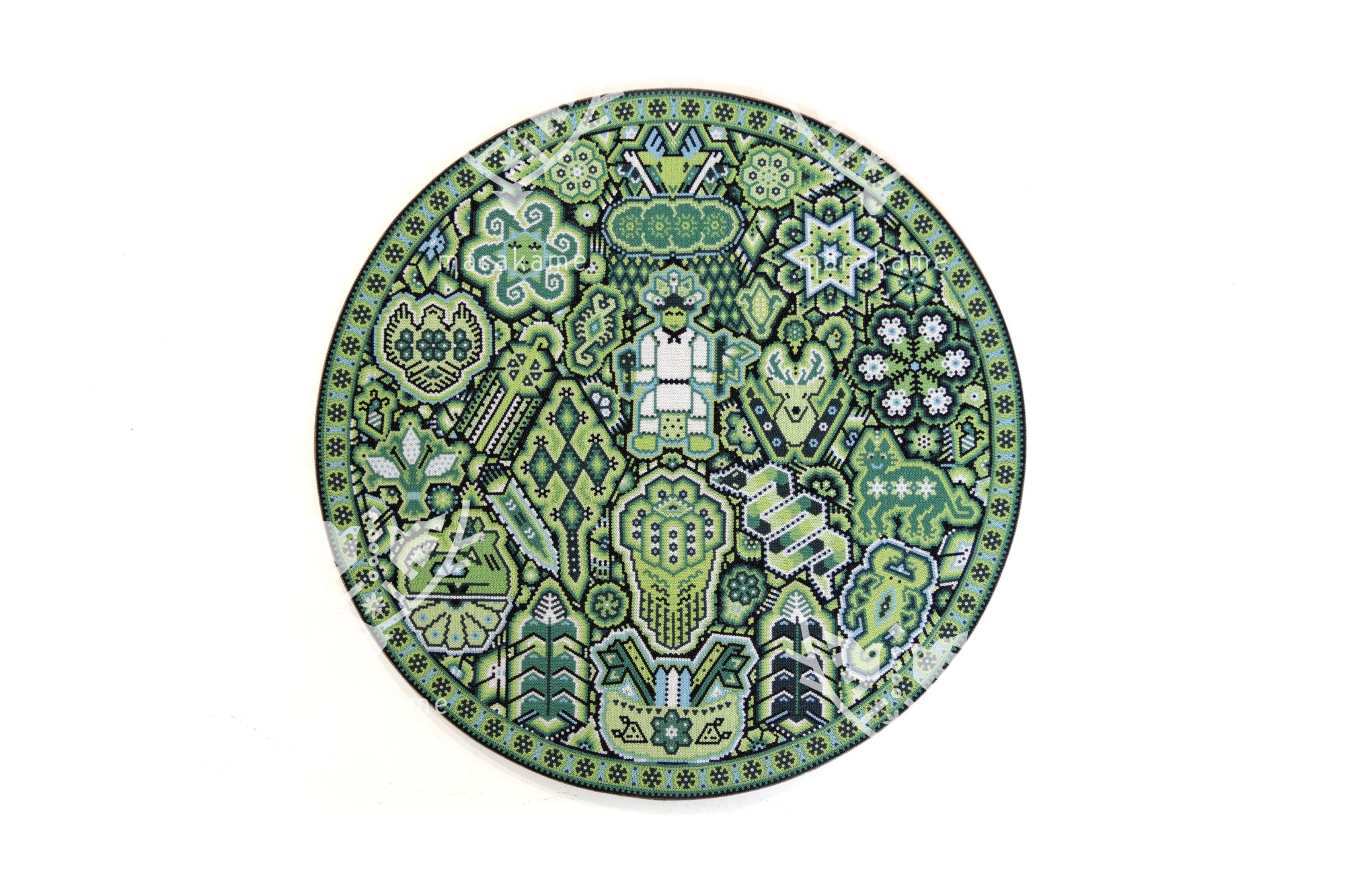 Nierika de Chaquira micro Círculo Huichol - Mara'akame en Hikuri Neixa - 40.3 cm.