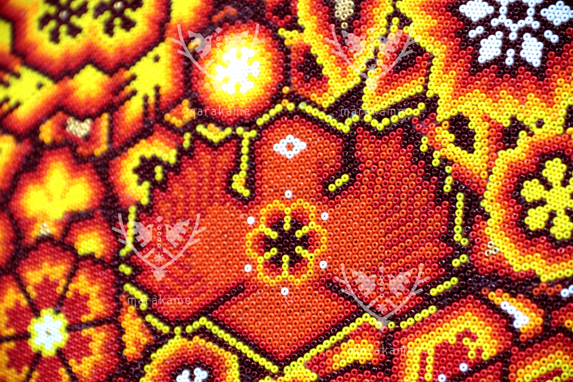 Nierika de Chaquira Círculo Huichol - Lenguaje de los Ancestros - 80 cm.