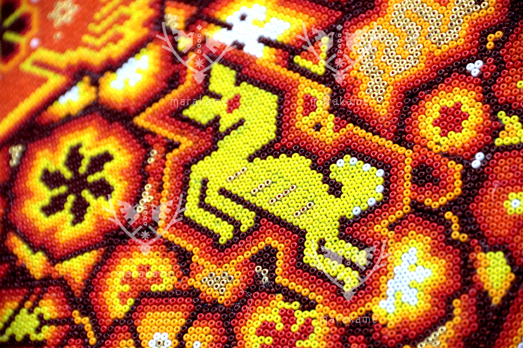 Nierika de Chaquira Círculo Huichol - Lenguaje de los Ancestros - 80 cm.