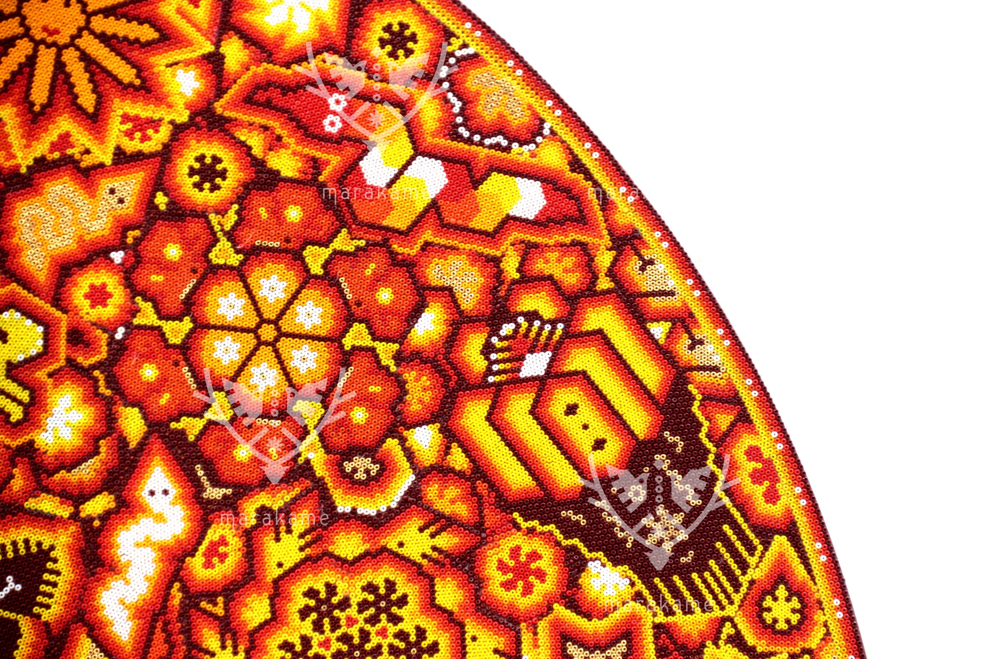 Nierika de Chaquira Círculo Huichol - Lenguaje de los Ancestros - 80 cm.