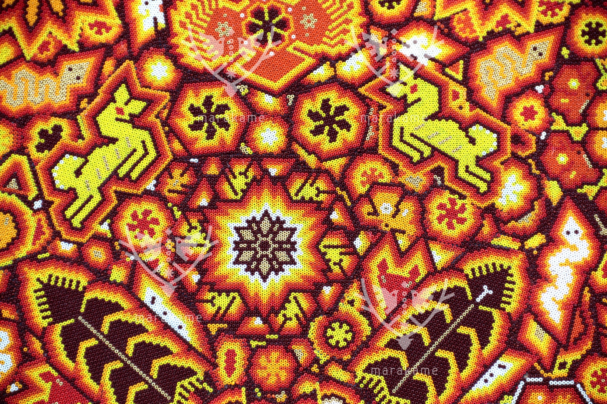 Nierika de Chaquira Círculo Huichol - Lenguaje de los Ancestros - 80 cm.