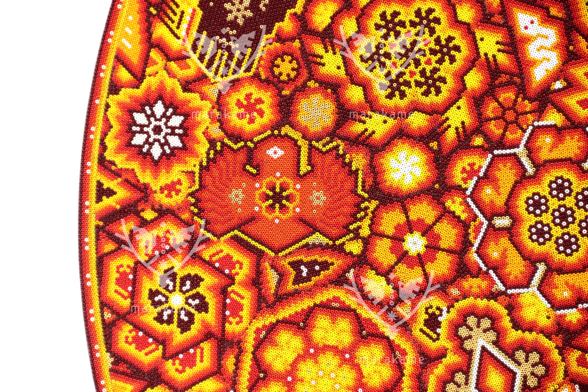 Nierika de Chaquira Círculo Huichol - Lenguaje de los Ancestros - 80 cm.