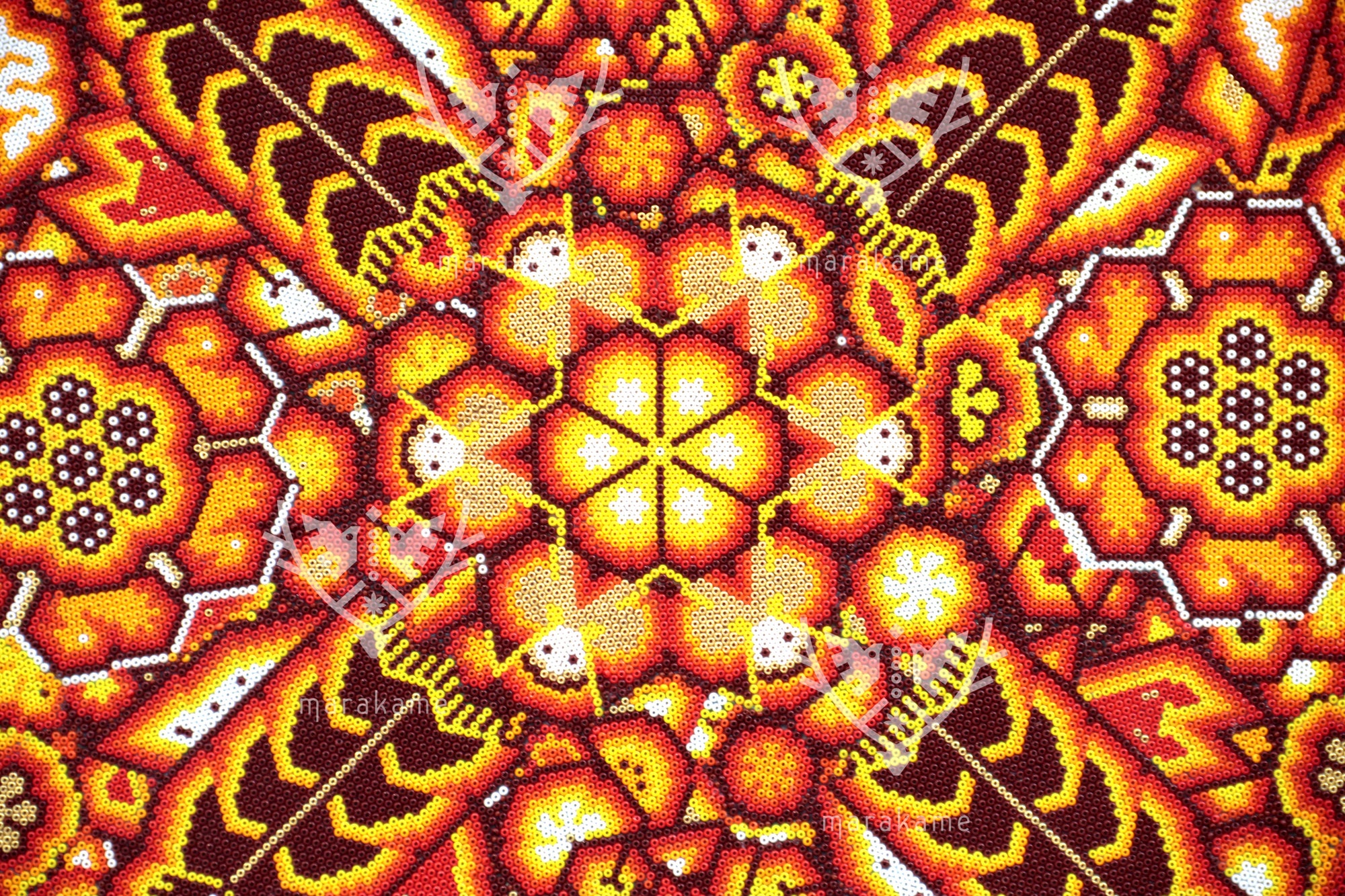 Nierika de Chaquira Círculo Huichol - Lenguaje de los Ancestros - 80 cm.