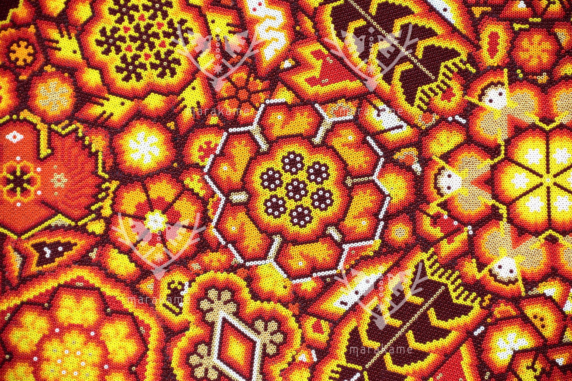 Nierika de Chaquira Círculo Huichol - Lenguaje de los Ancestros - 80 cm.