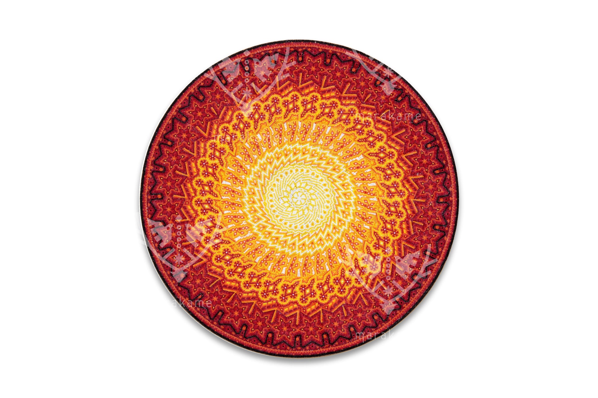 Nierika de Chaquira micro Círculo Huichol - Visión de Tatewari - 40 cm.