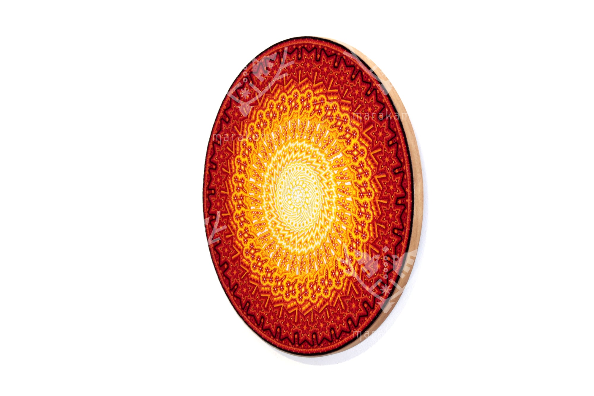 Nierika de Chaquira micro Círculo Huichol - Visión de Tatewari - 40 cm.