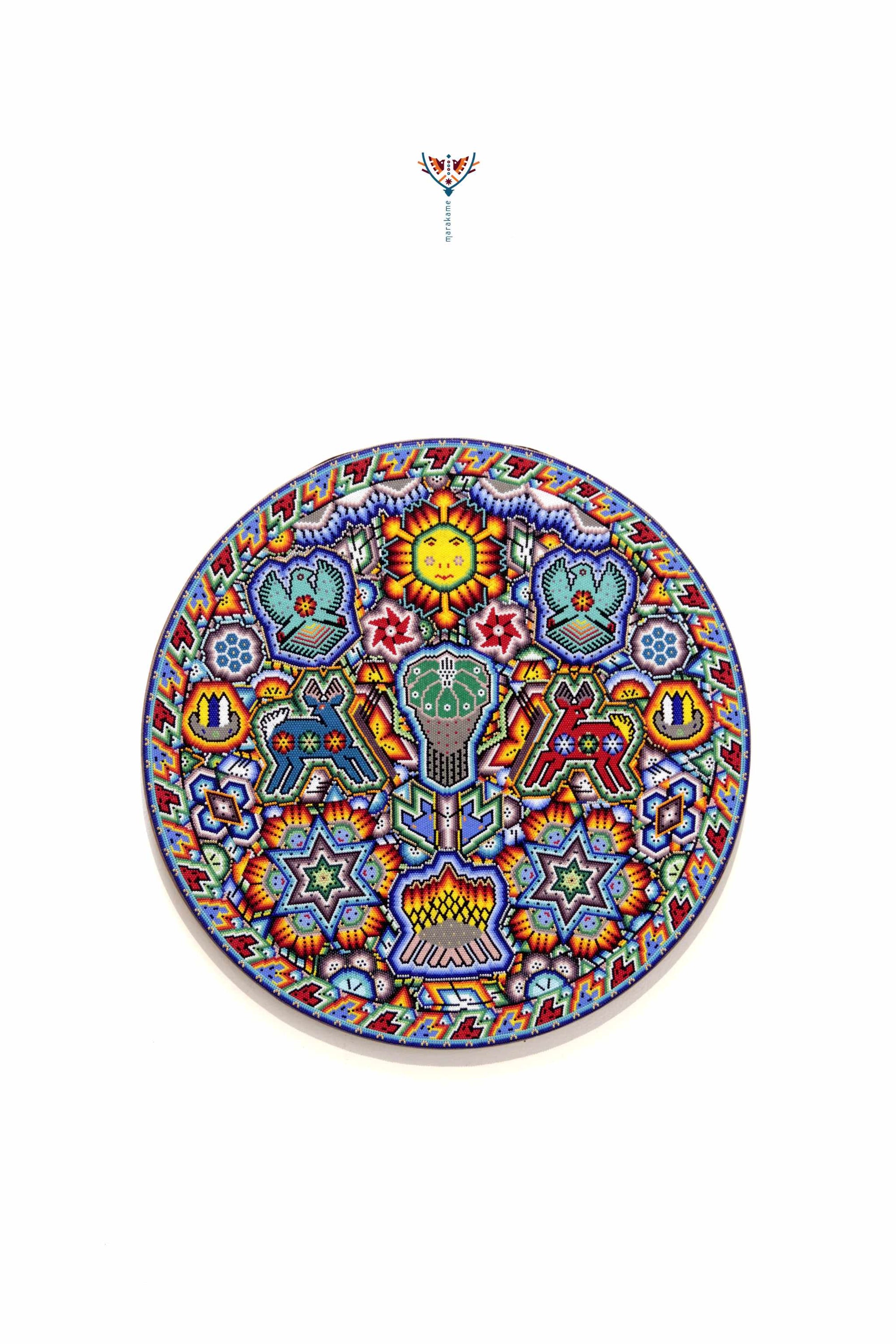 Nierika de Chaquira micro Círculo Huichol - Tseriekame - 40 cm.