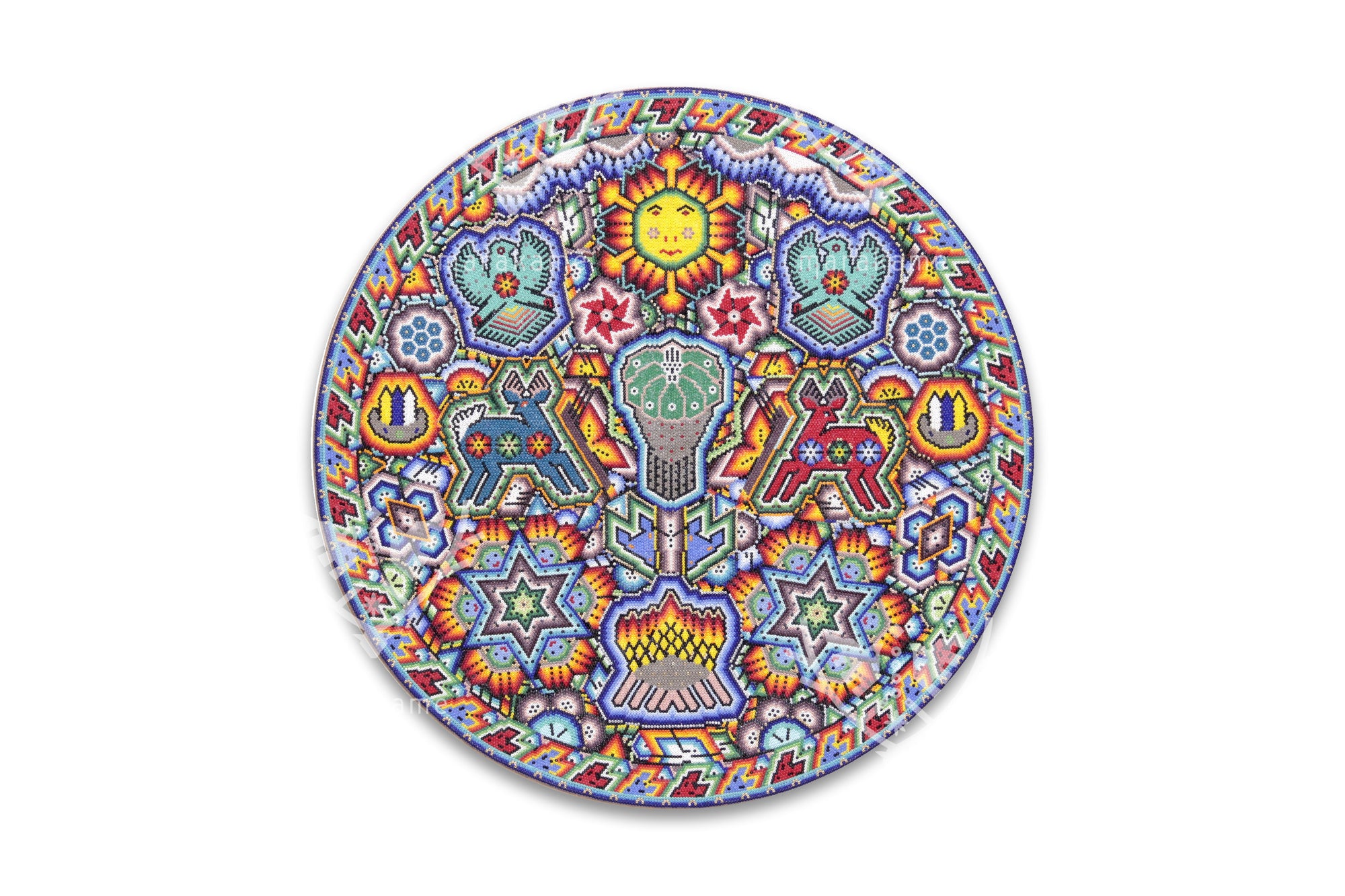 Nierika de Chaquira micro Círculo Huichol - Tseriekame - 40 cm.