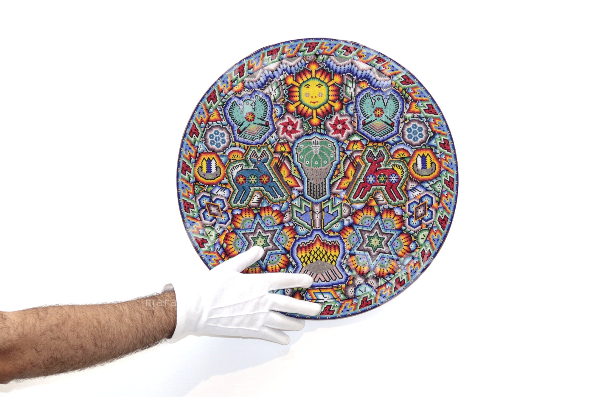 Nierika de Chaquira micro Círculo Huichol - Tseriekame - 40 cm.