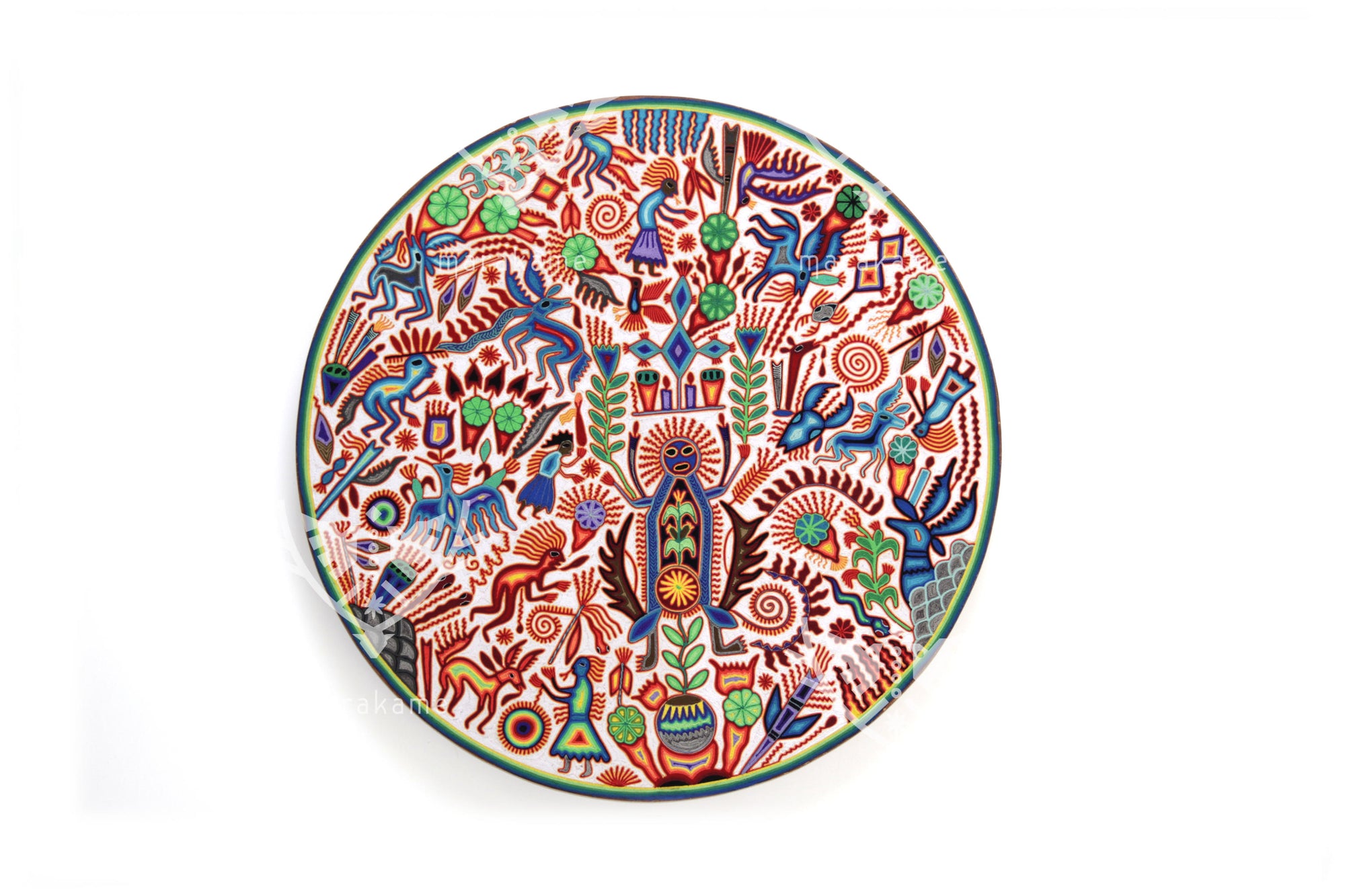 Nierika de Estambre Círculo Huichol - Cosecha del venado azul- 120 cm. - 2025