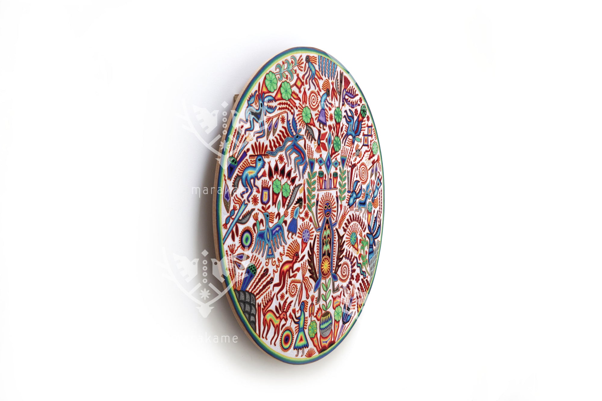 Nierika de Estambre Círculo Huichol - Cosecha del venado azul- 120 cm. - 2025