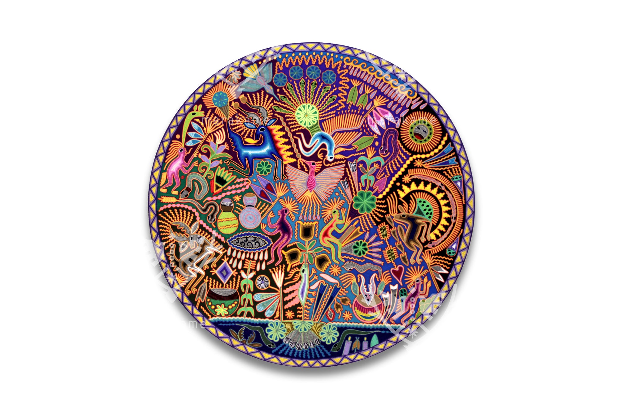 Nierika de Estambre Círculo Huichol - Tatewari - Fuego sagrado - 120 cm. - 2025
