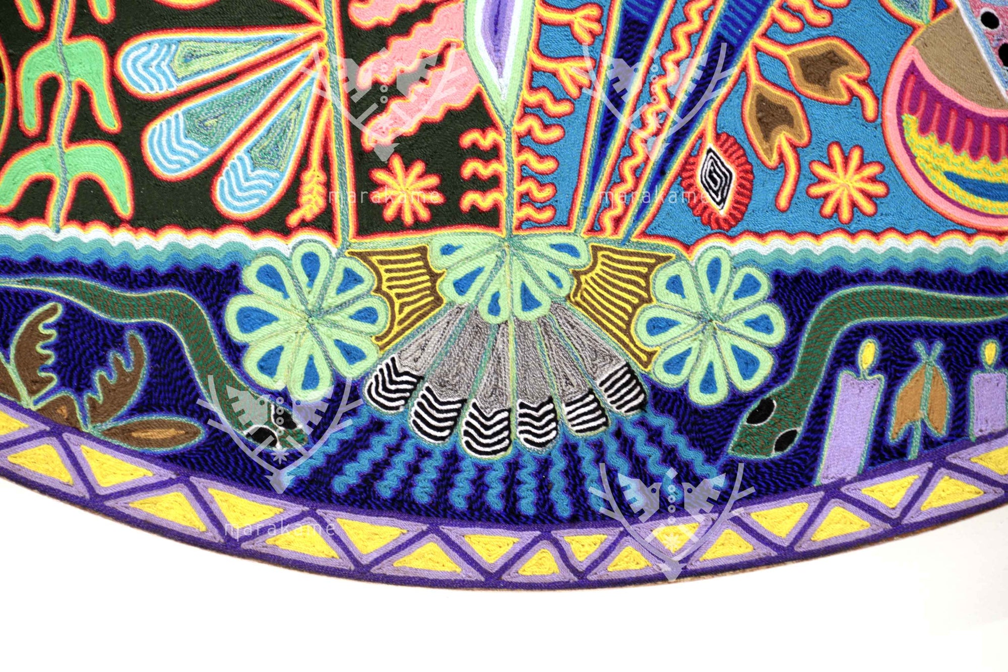 Nierika de Estambre Círculo Huichol - Tatewari - Fuego sagrado - 120 cm. - 2025