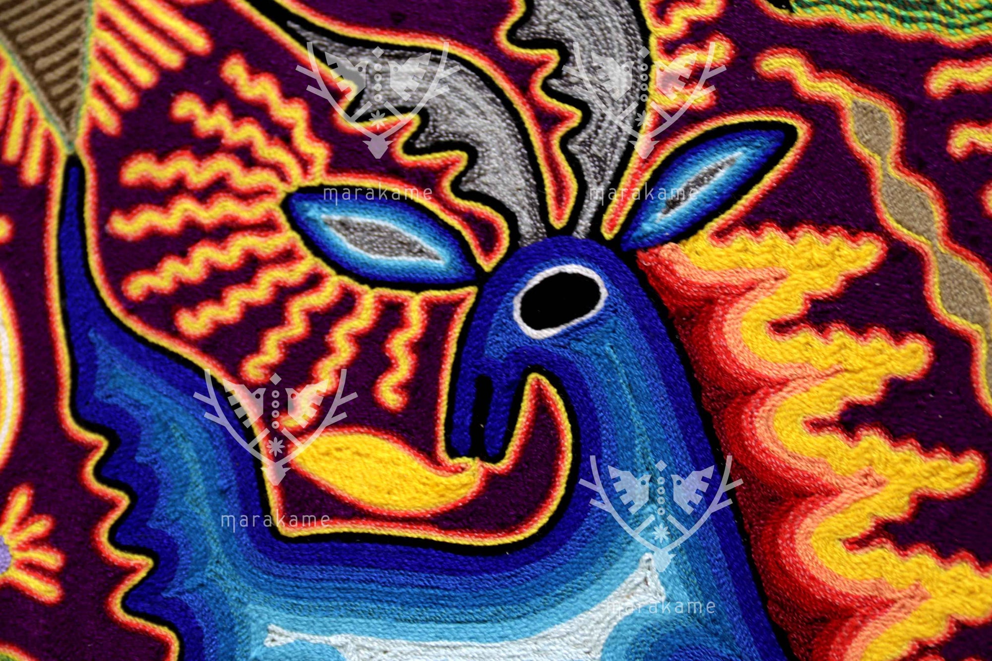 Nierika de Estambre Círculo Huichol - Tatewari - Fuego sagrado - 120 cm. - 2025