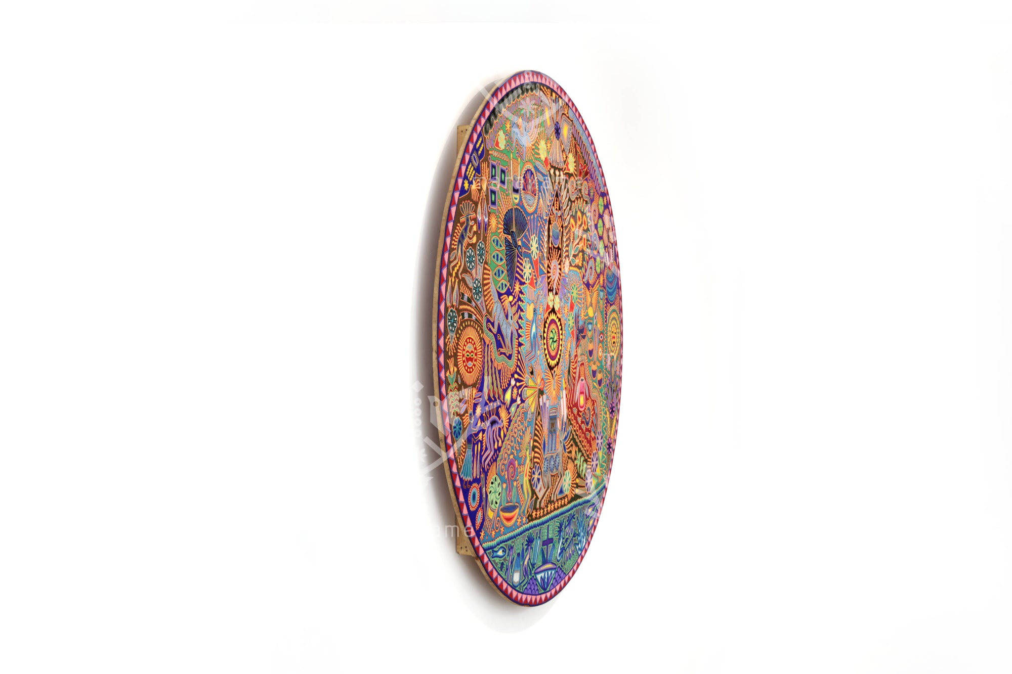 Nierika de Estambre Círculo Huichol - Hikuri - Peyote central - 160 cm. - 2025