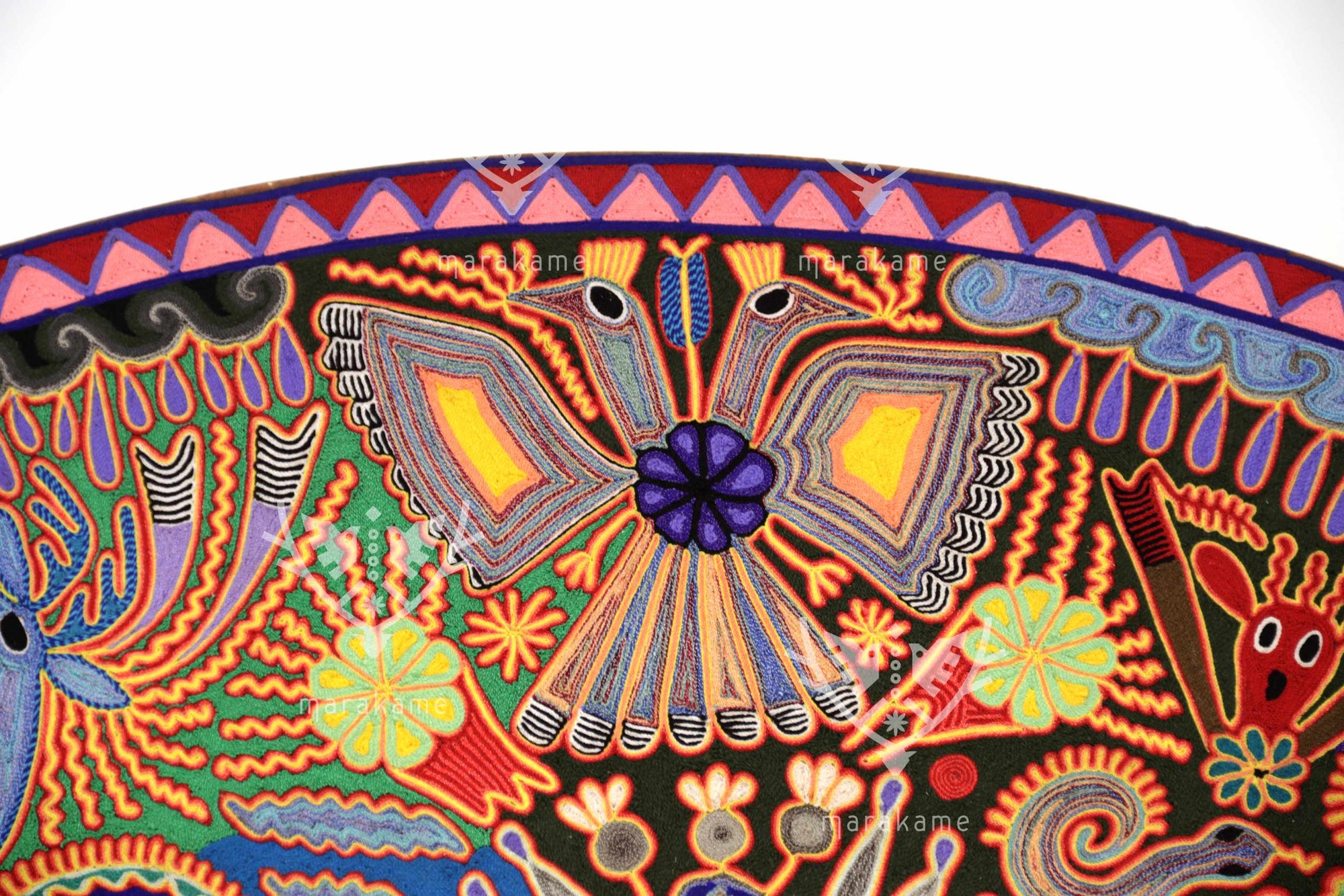 Nierika de Estambre Círculo Huichol - Hikuri - Peyote central - 160 cm. - 2025