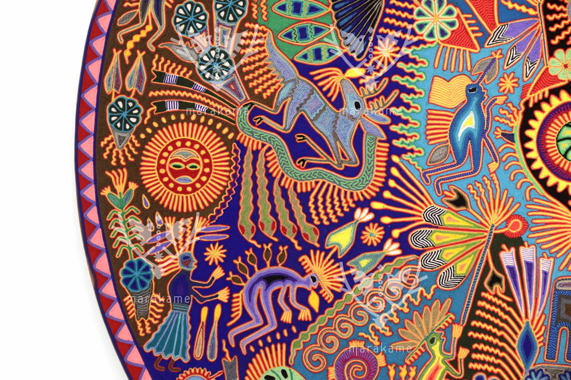 Nierika de Estambre Círculo Huichol - Hikuri - Peyote central - 160 cm. - 2025