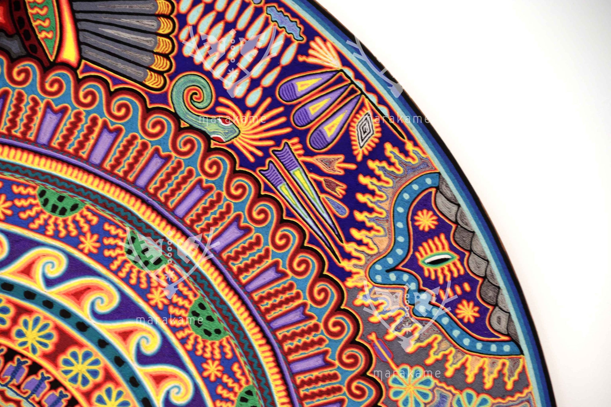 Nierika de Estambre Círculo Huichol - Wexik+a - Águila solar - 160 cm. - 2025