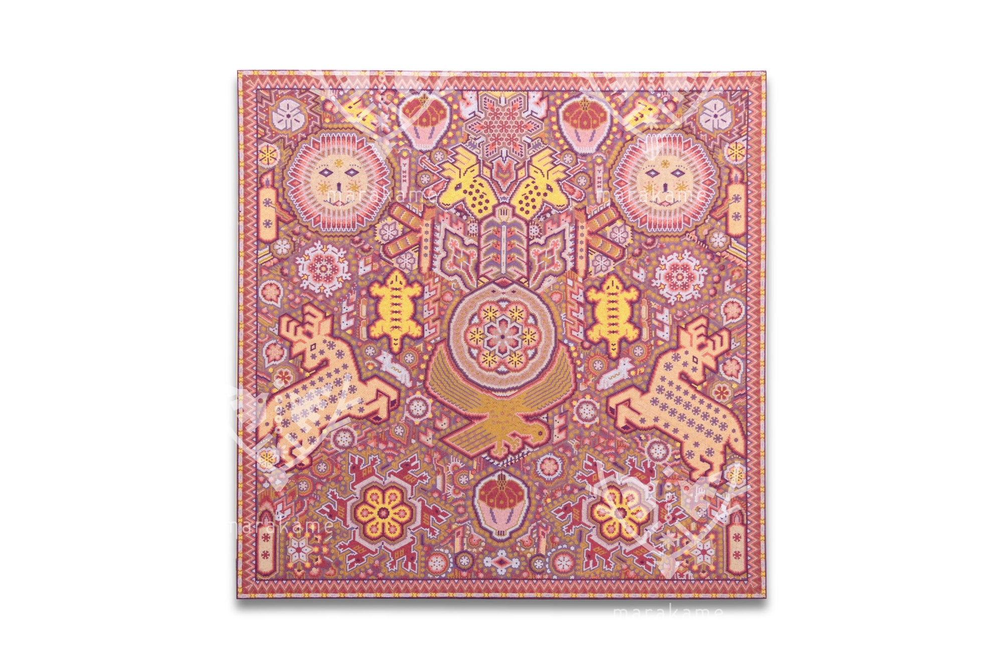 Nierika de Chaquira Cuadro Huichol - Niwetsika nuiwarieya - El nacimiento del maíz - 80 x 80 cm.