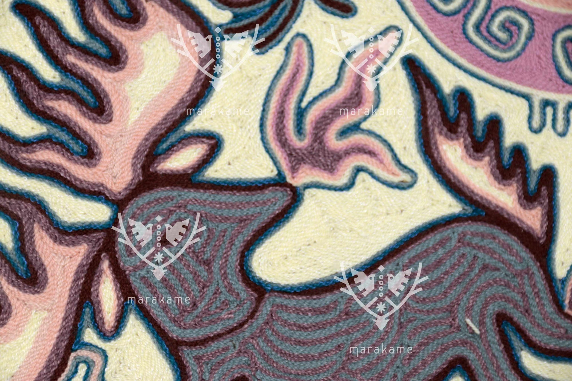 Nierika de Estambre Cuadro Huichol - Yuimakwaxa - Ceremonia del elote - 150 x 112 cm. - 2025