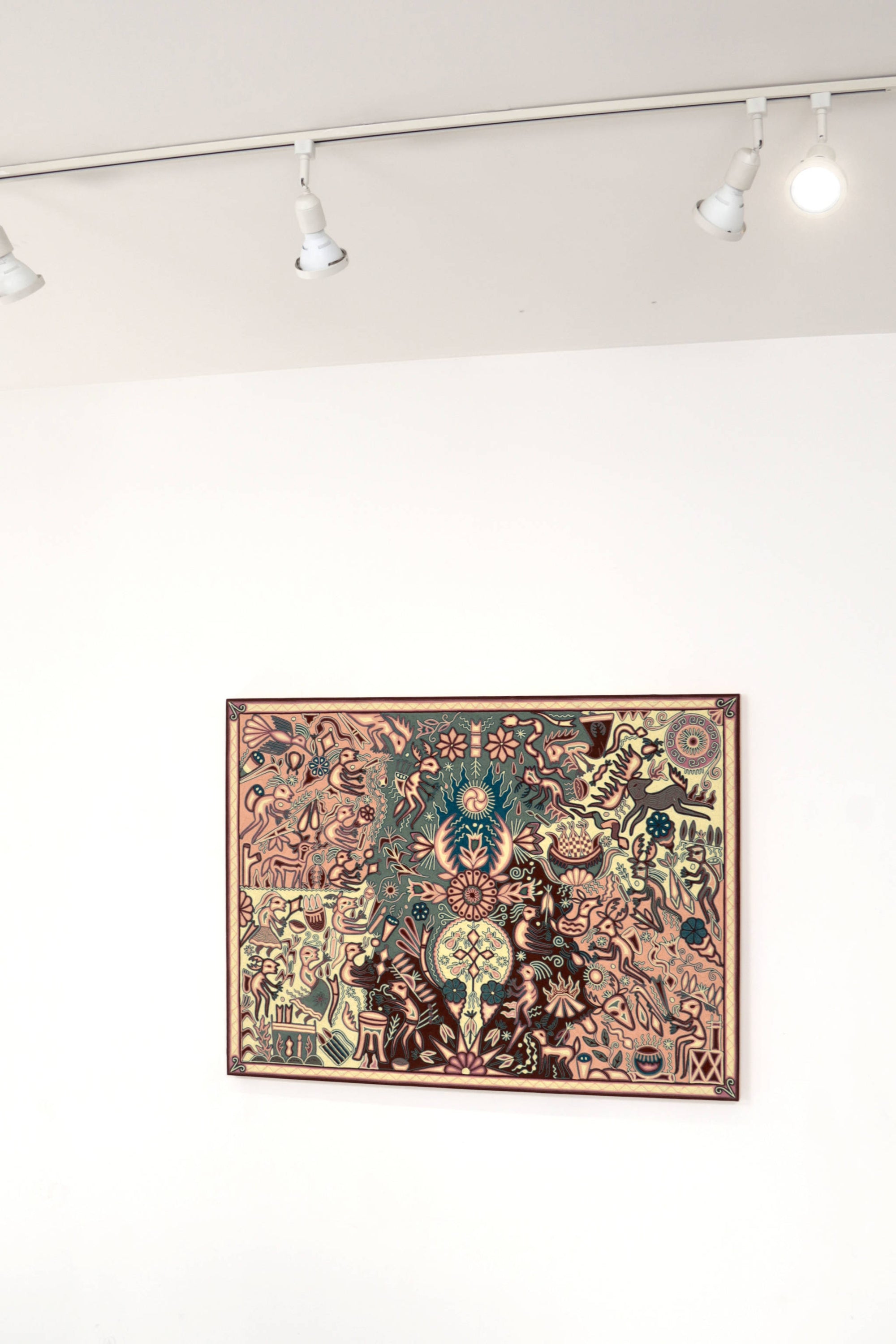 Nierika de Estambre Cuadro Huichol - Yuimakwaxa - Ceremonia del elote - 150 x 112 cm. - 2025