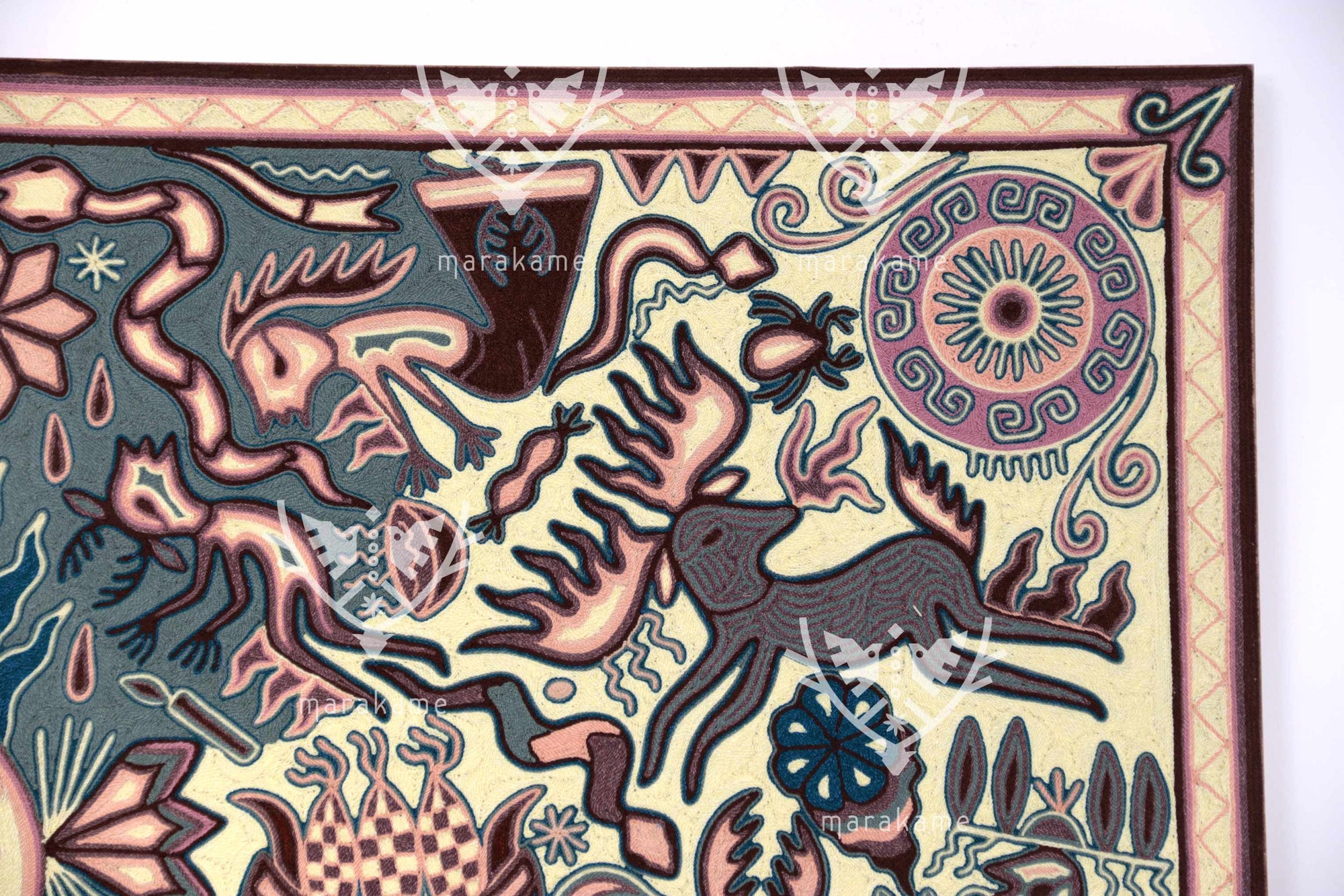 Nierika de Estambre Cuadro Huichol - Yuimakwaxa - Ceremonia del elote - 150 x 112 cm. - 2025