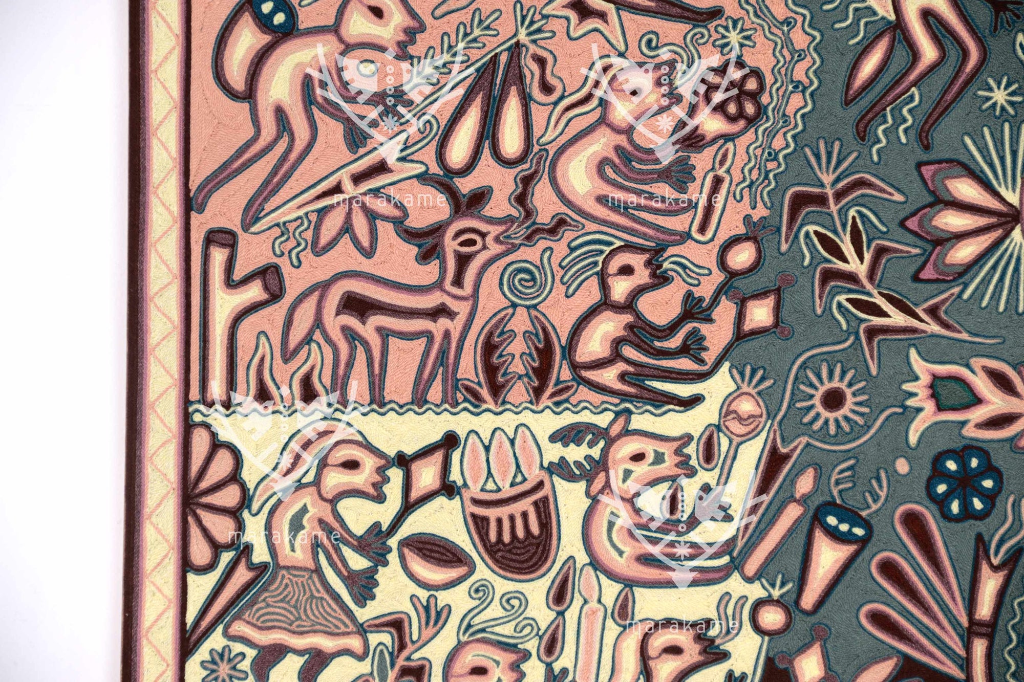 Nierika de Estambre Cuadro Huichol - Yuimakwaxa - Ceremonia del elote - 150 x 112 cm. - 2025