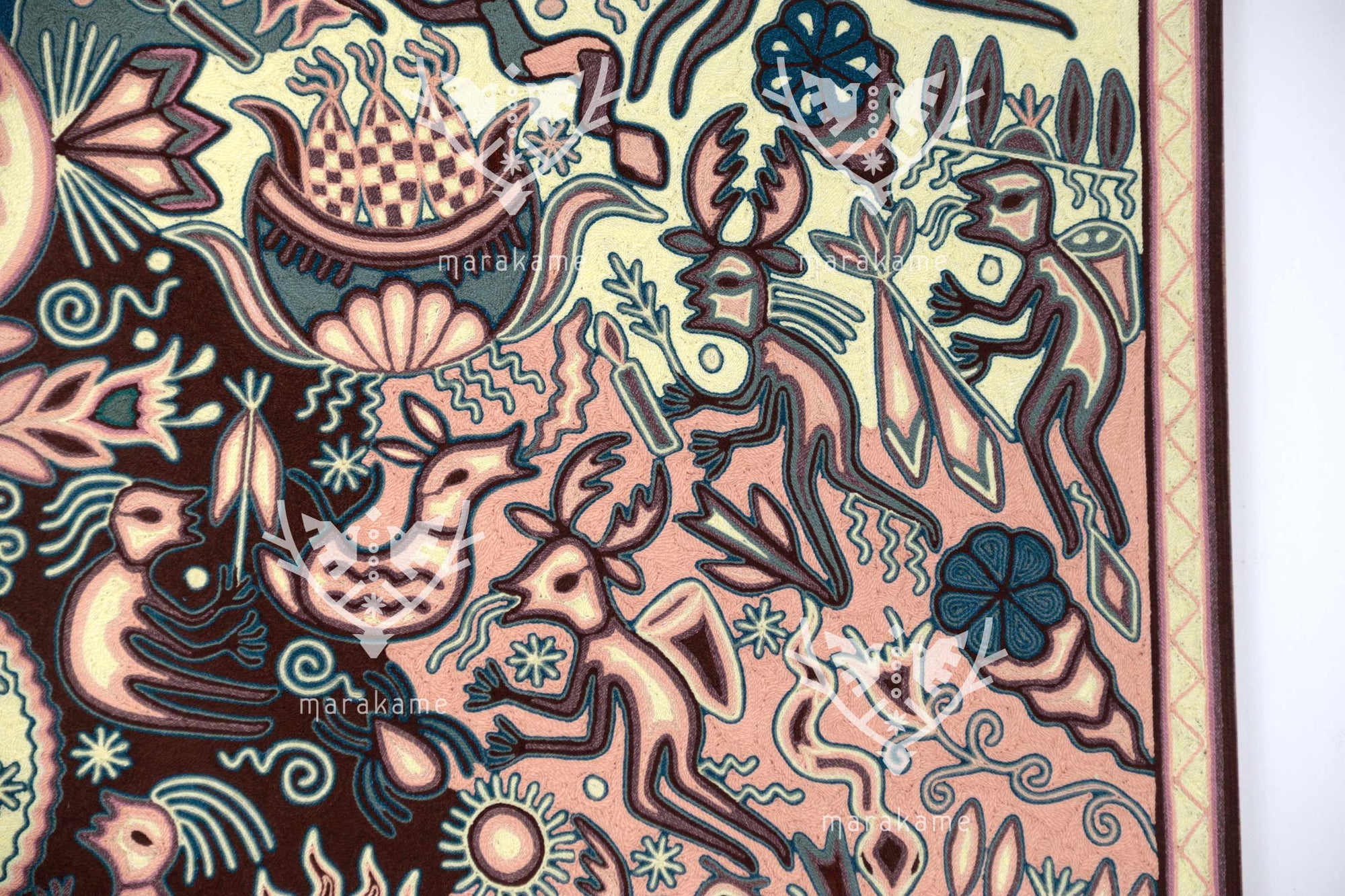 Nierika de Estambre Cuadro Huichol - Yuimakwaxa - Ceremonia del elote - 150 x 112 cm. - 2025