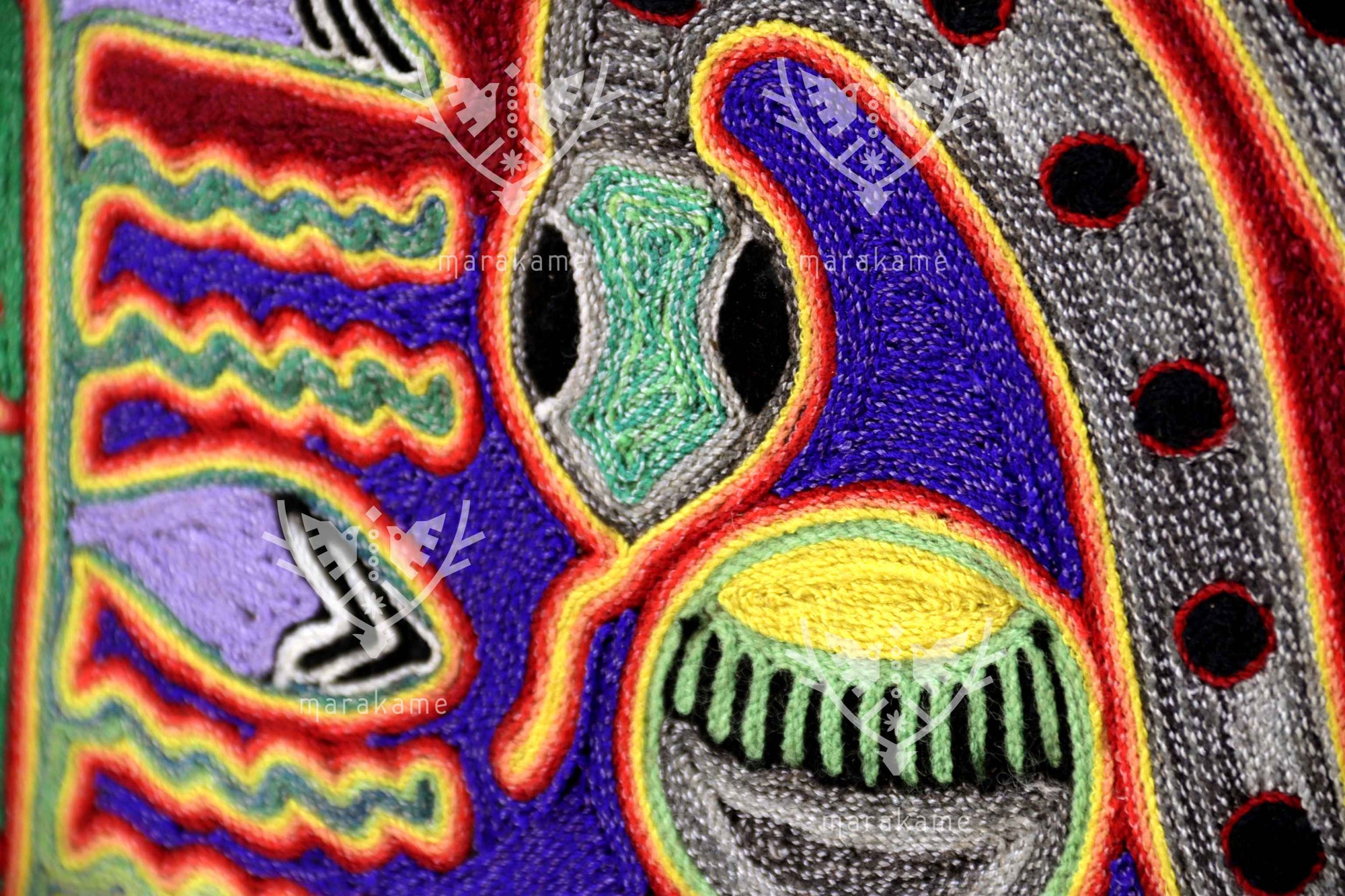 Nierika de Estambre Cuadro Huichol - Takutsi Nakawé - Madre creadora - 122 x 94 cm. - 2025