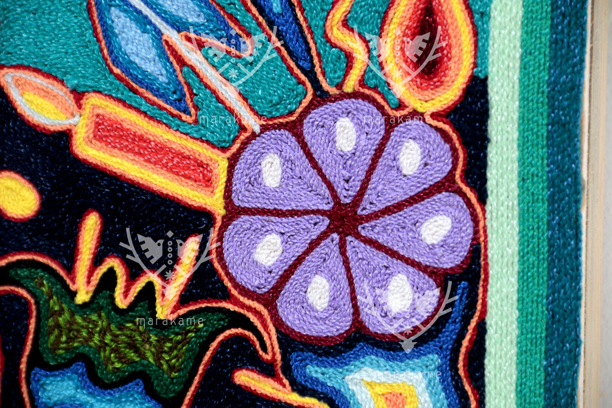 Nierika de Estambre Huichol Gemälde – Mutter Natur – 60 x 60 cm. - 2025