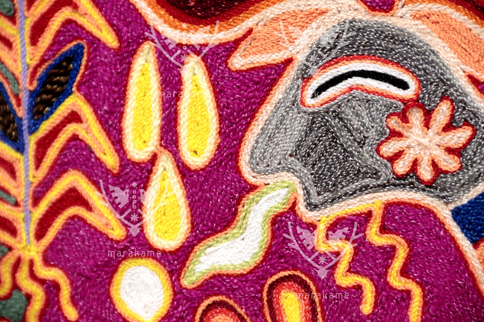 Nierika de Estambre Huichol Gemälde – Mutter Natur – 60 x 60 cm. - 2025