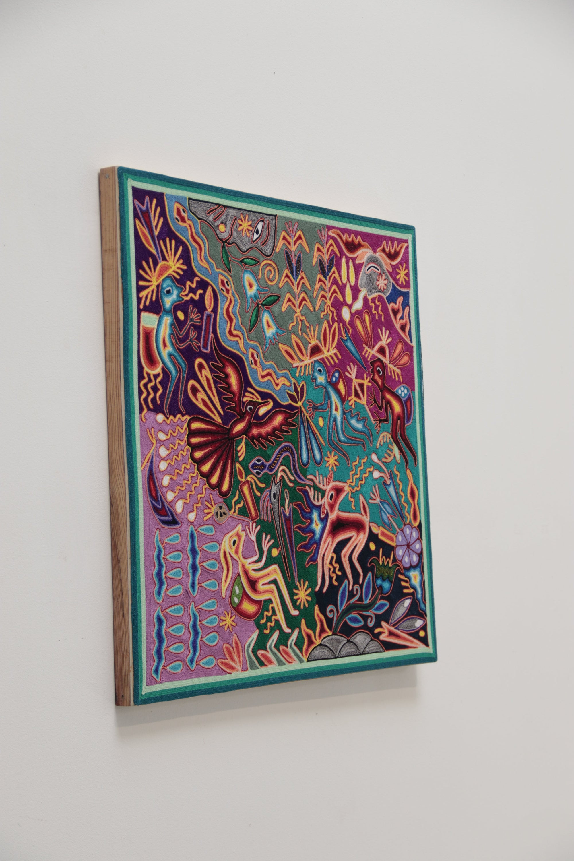 Nierika de Estambre Huichol Gemälde – Mutter Natur – 60 x 60 cm. - 2025