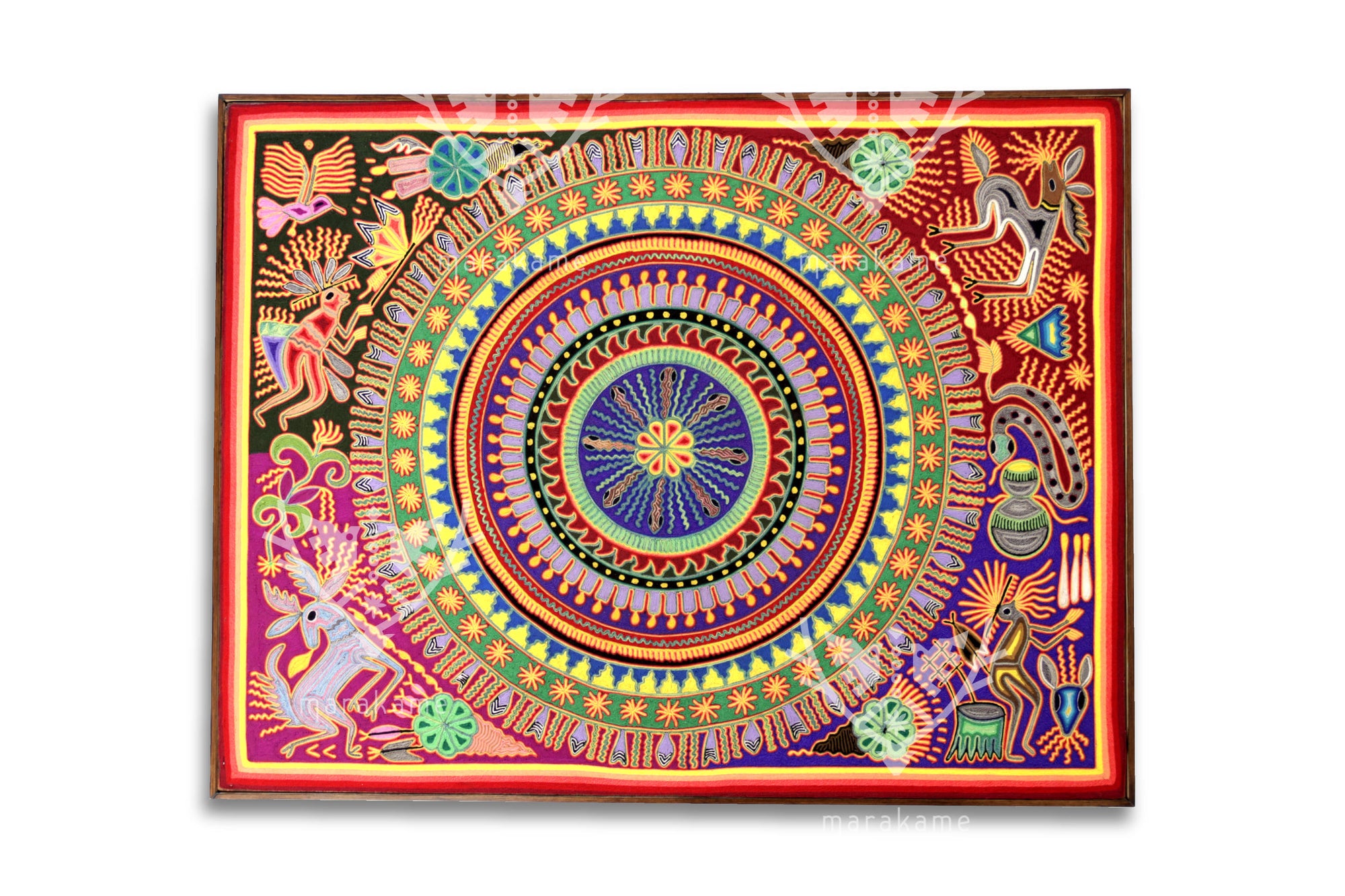 Nierika de Estambre Cuadro Huichol - Takutsi Nakawé - Madre creadora - 122 x 94 cm. - 2025