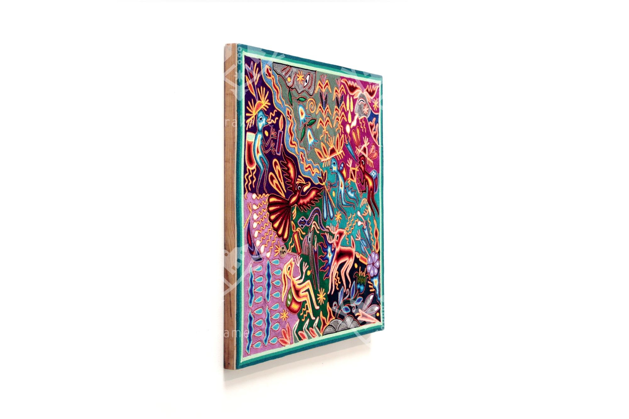 Nierika de Estambre Huichol Gemälde – Mutter Natur – 60 x 60 cm. - 2025
