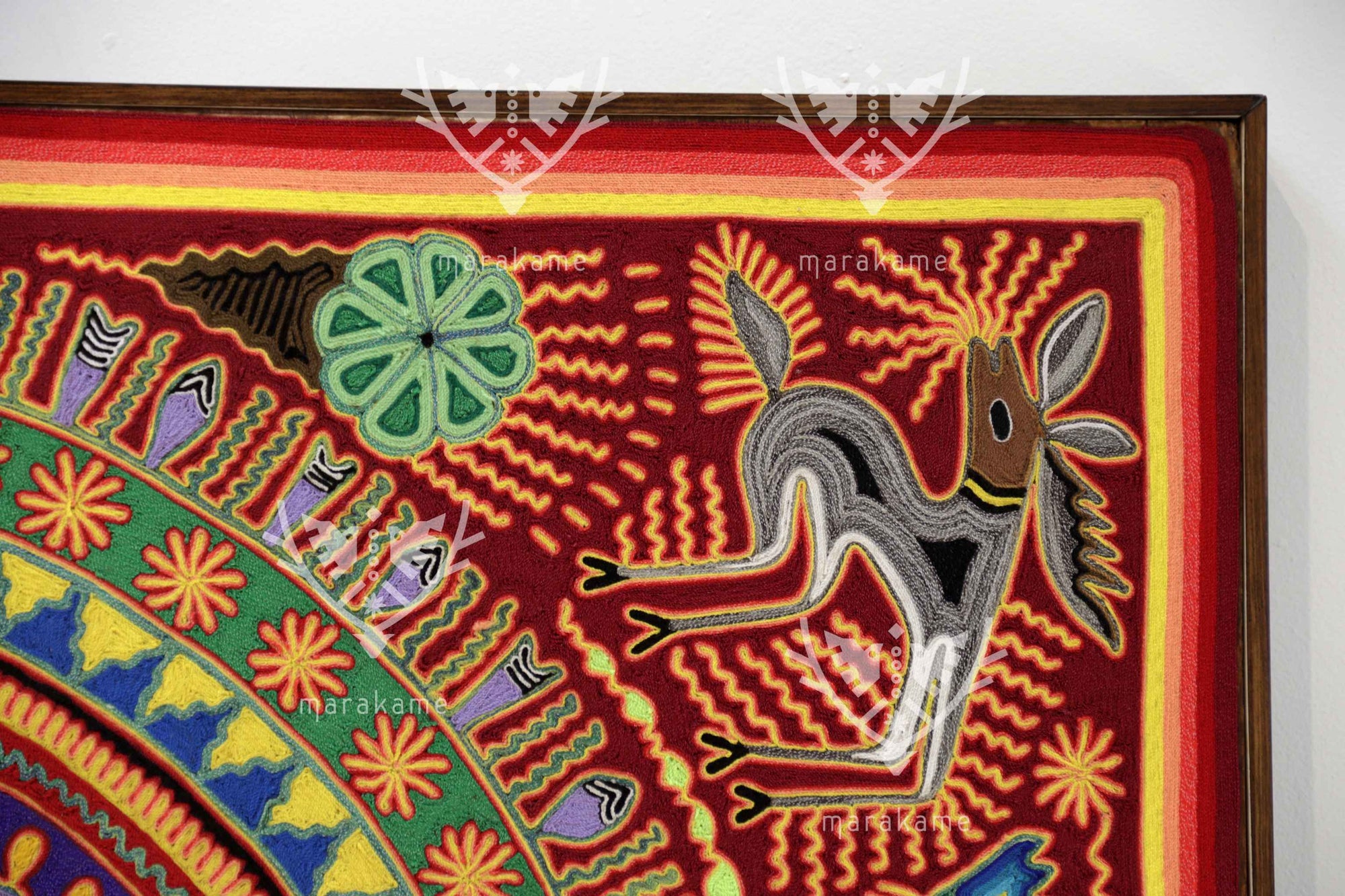 Nierika de Estambre Cuadro Huichol - Takutsi Nakawé - Madre creadora - 122 x 94 cm. - 2025