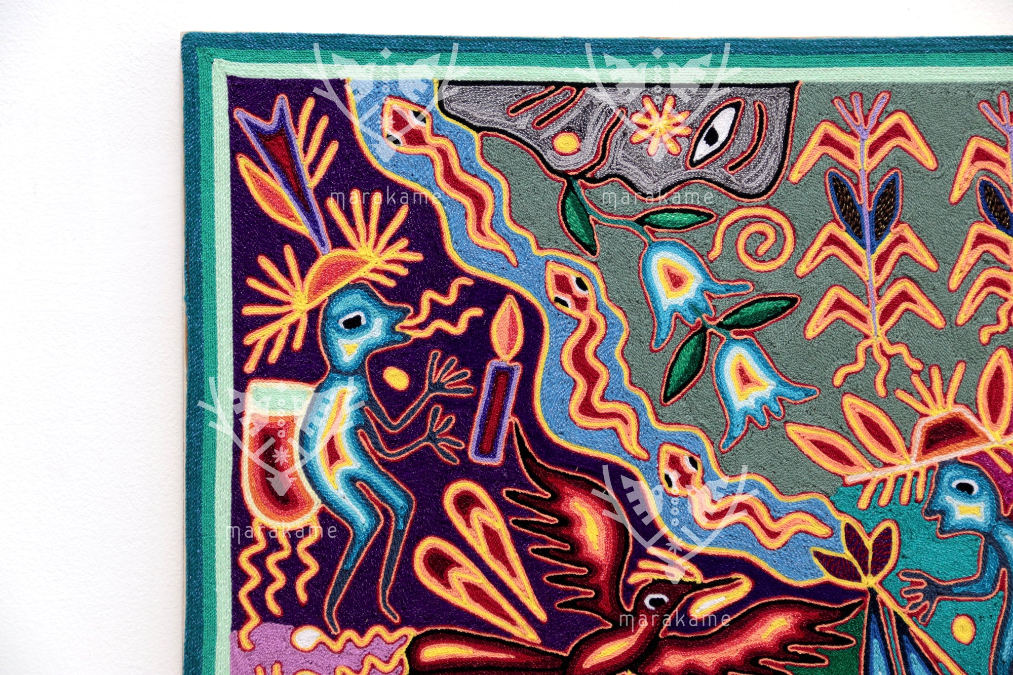 Nierika de Estambre Huichol Gemälde – Mutter Natur – 60 x 60 cm. - 2025