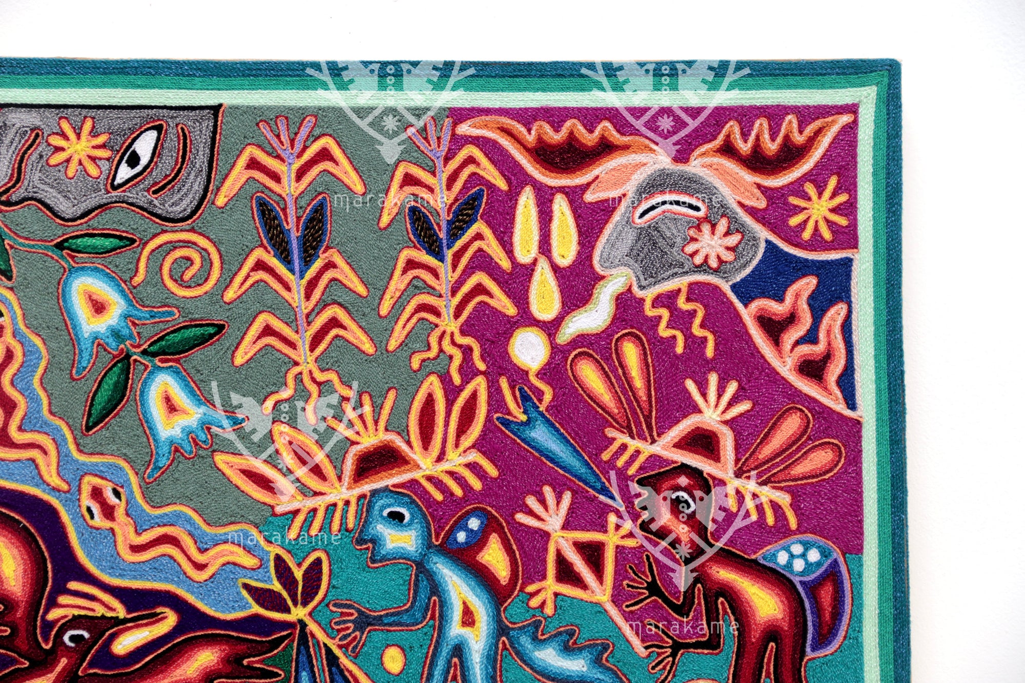 Nierika de Estambre Huichol Gemälde – Mutter Natur – 60 x 60 cm. - 2025