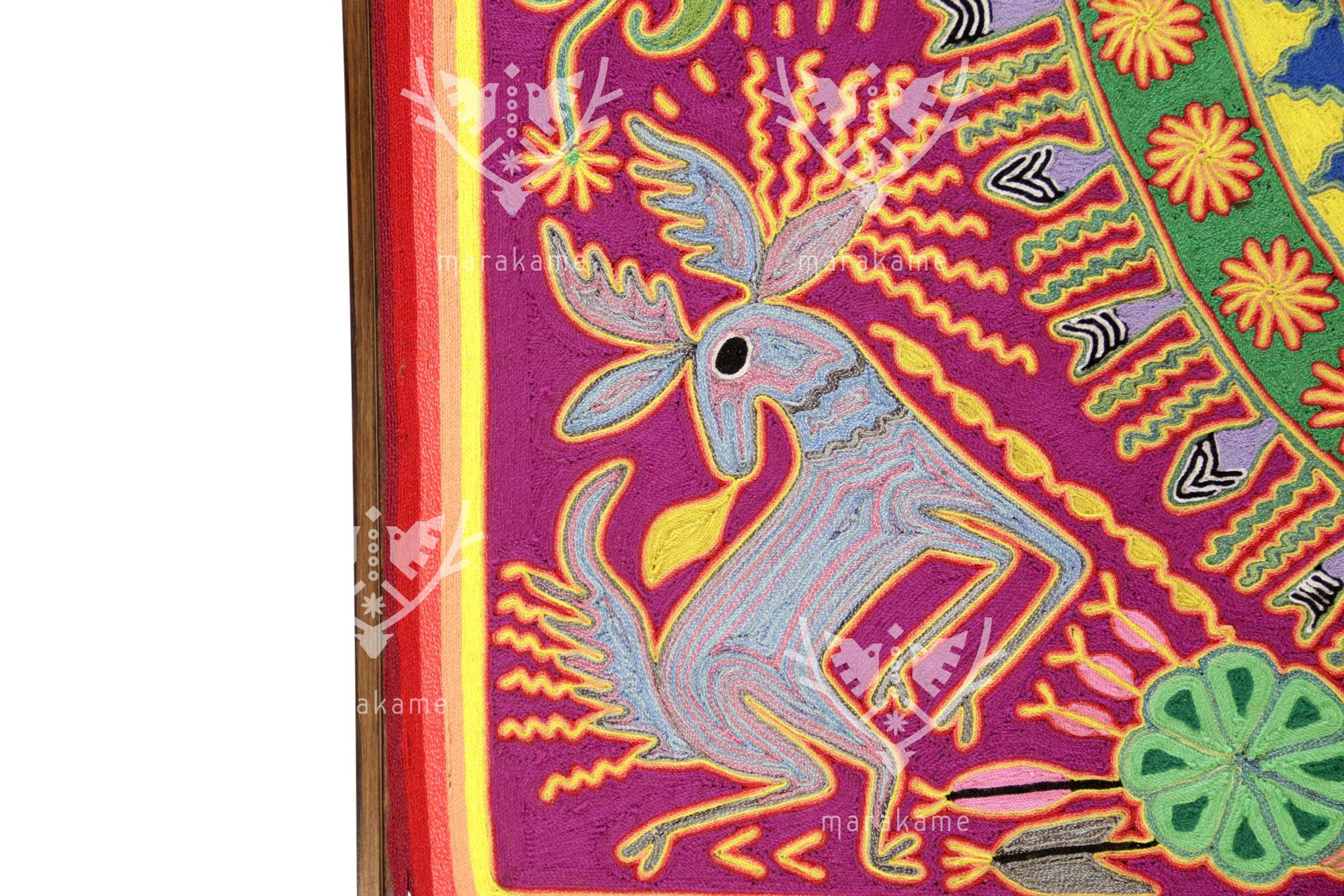 Nierika de Estambre Cuadro Huichol - Takutsi Nakawé - Madre creadora - 122 x 94 cm. - 2025