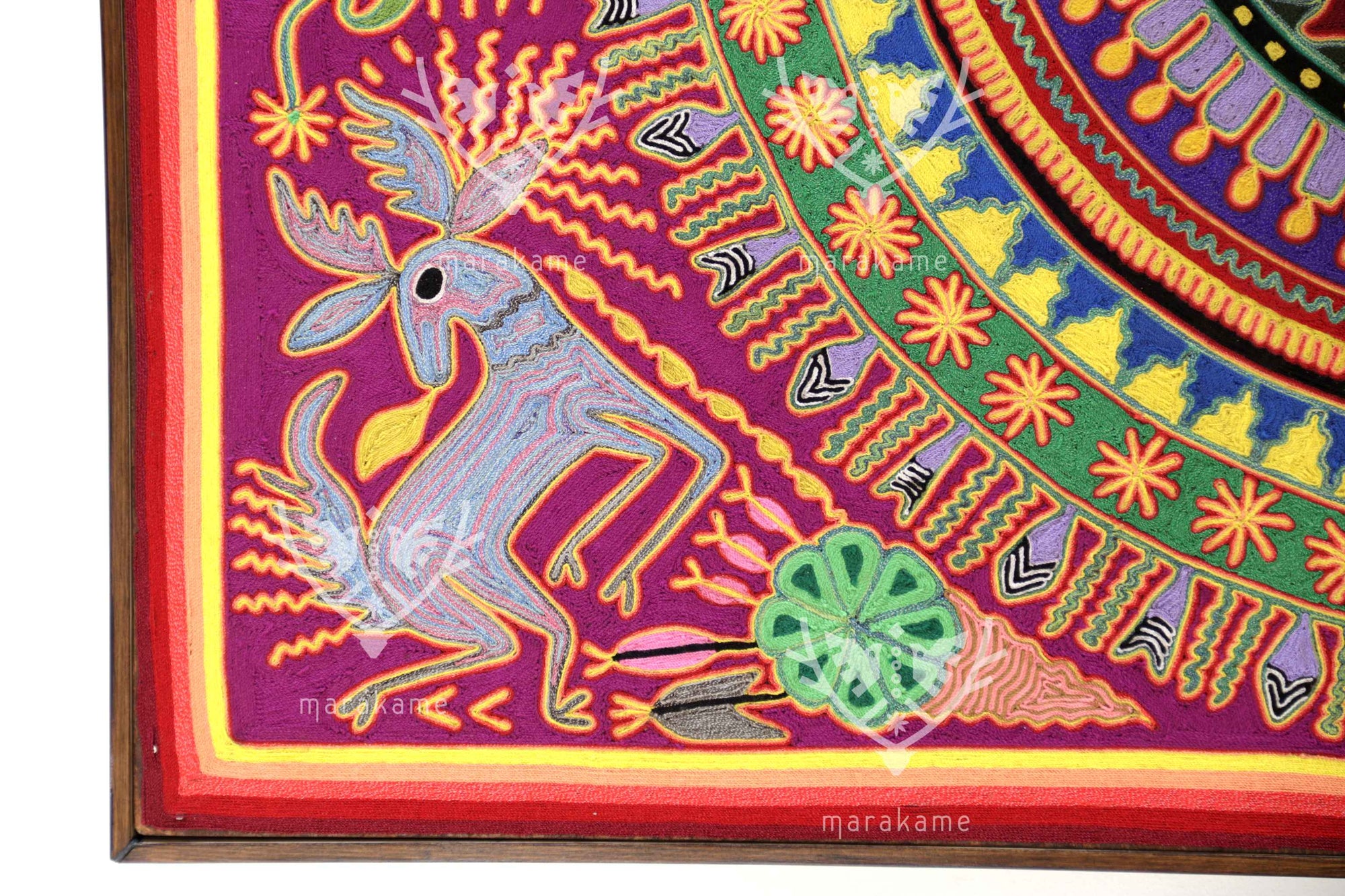 Nierika de Estambre Cuadro Huichol - Takutsi Nakawé - Madre creadora - 122 x 94 cm. - 2025