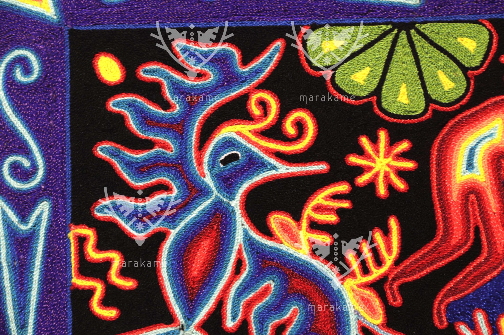Nierika de Estambre Cuadro Huichol - Tatei Haramara - 60 x 60 cm. - 2025